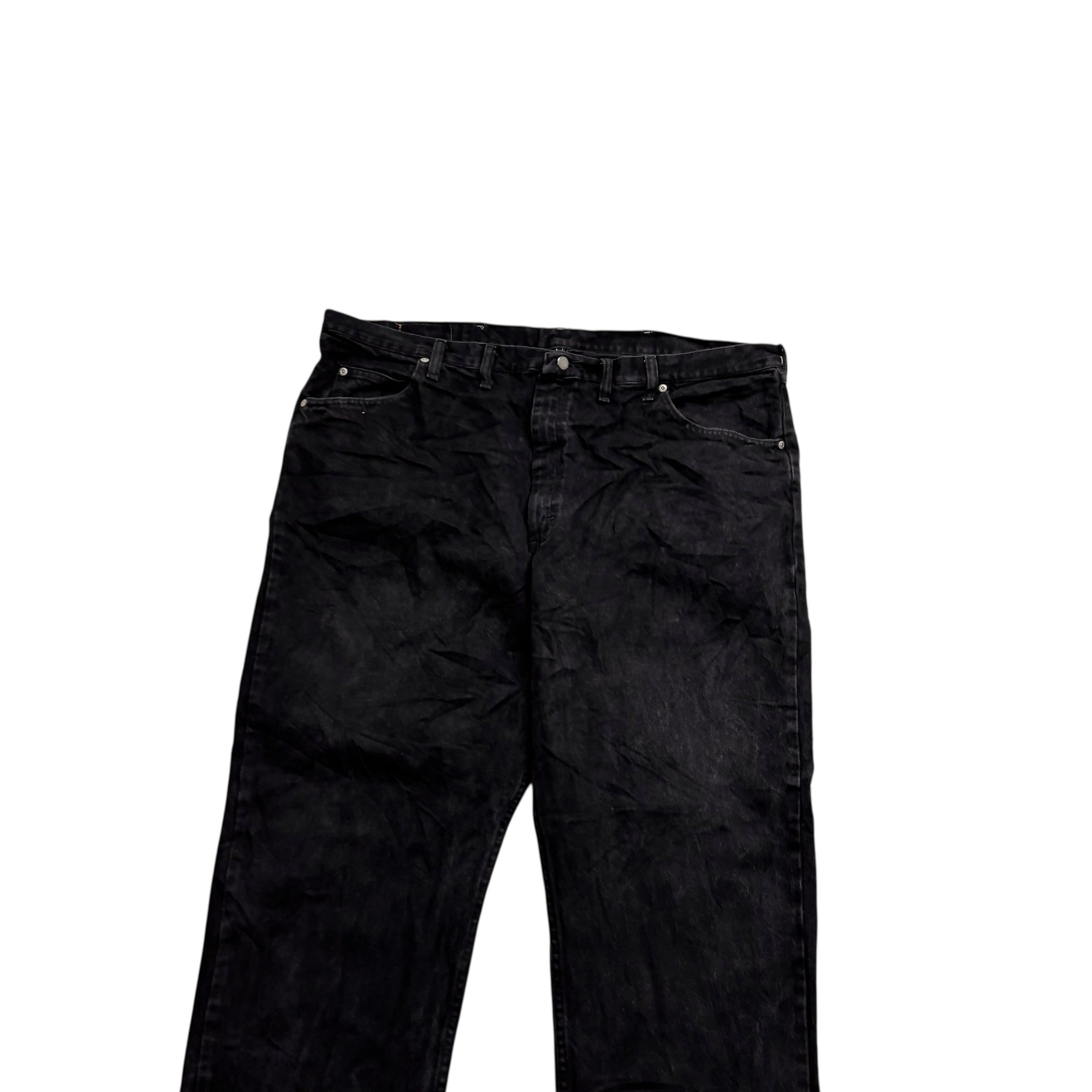 Wrangler Jeans W44 L30 Mens Black Baggy Relaxed Straight Fit Vintage Denim (E)