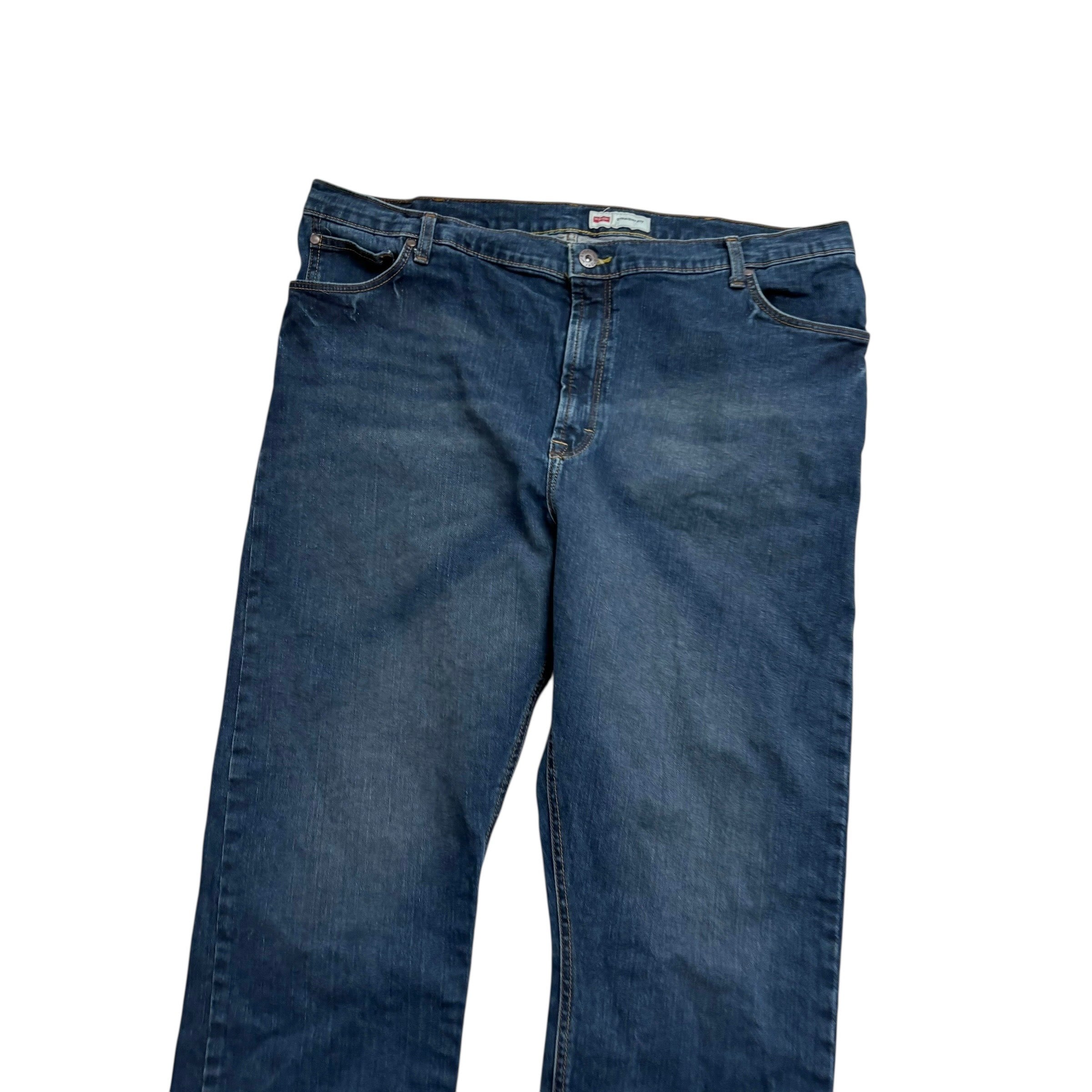 Wrangler Jeans W42 L30 Mens Dark Blue Regular Straight Fit Stretch Denim