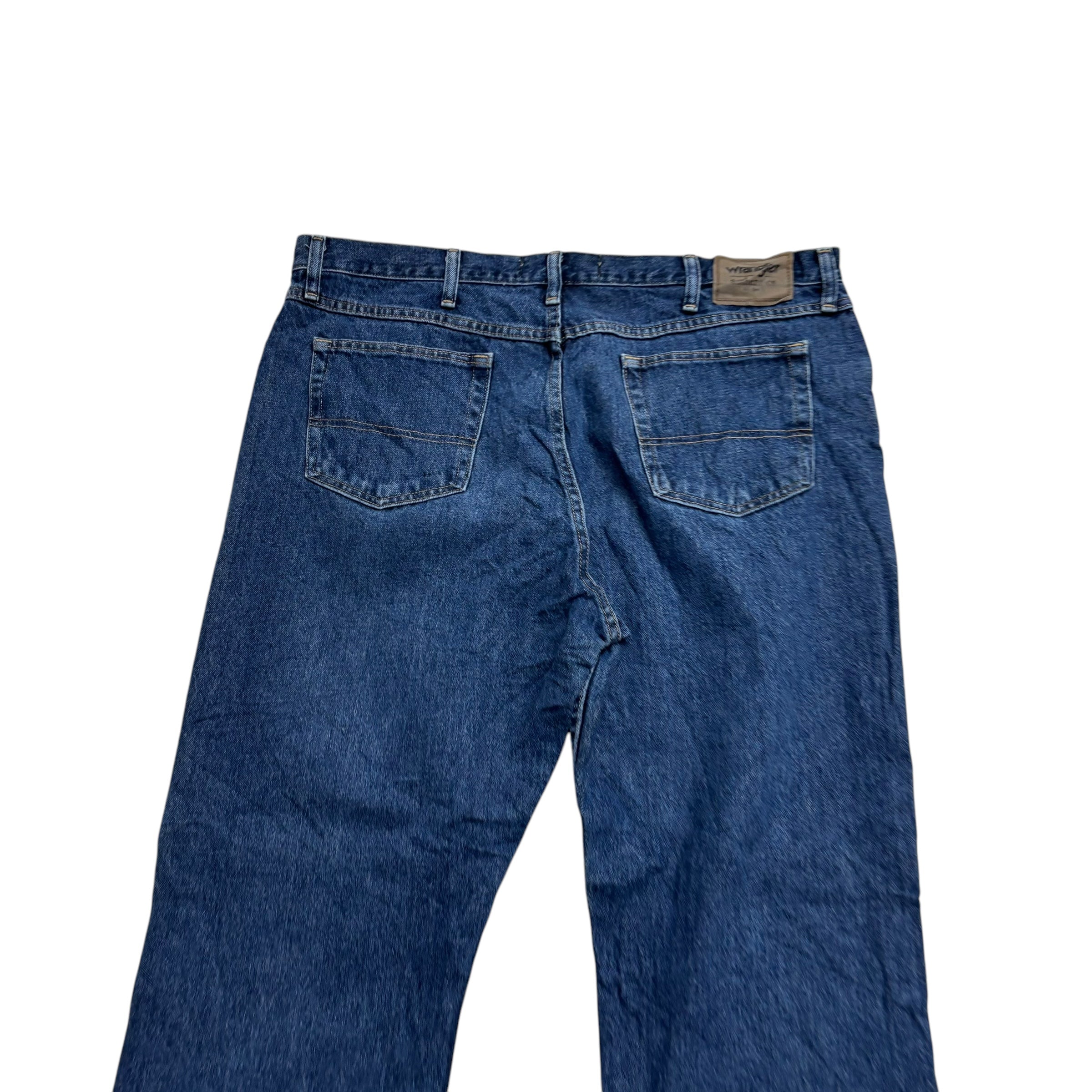 Wrangler Jeans W40 L30 Mens Mid Blue Baggy Relaxed Straight Fit Denim (E)