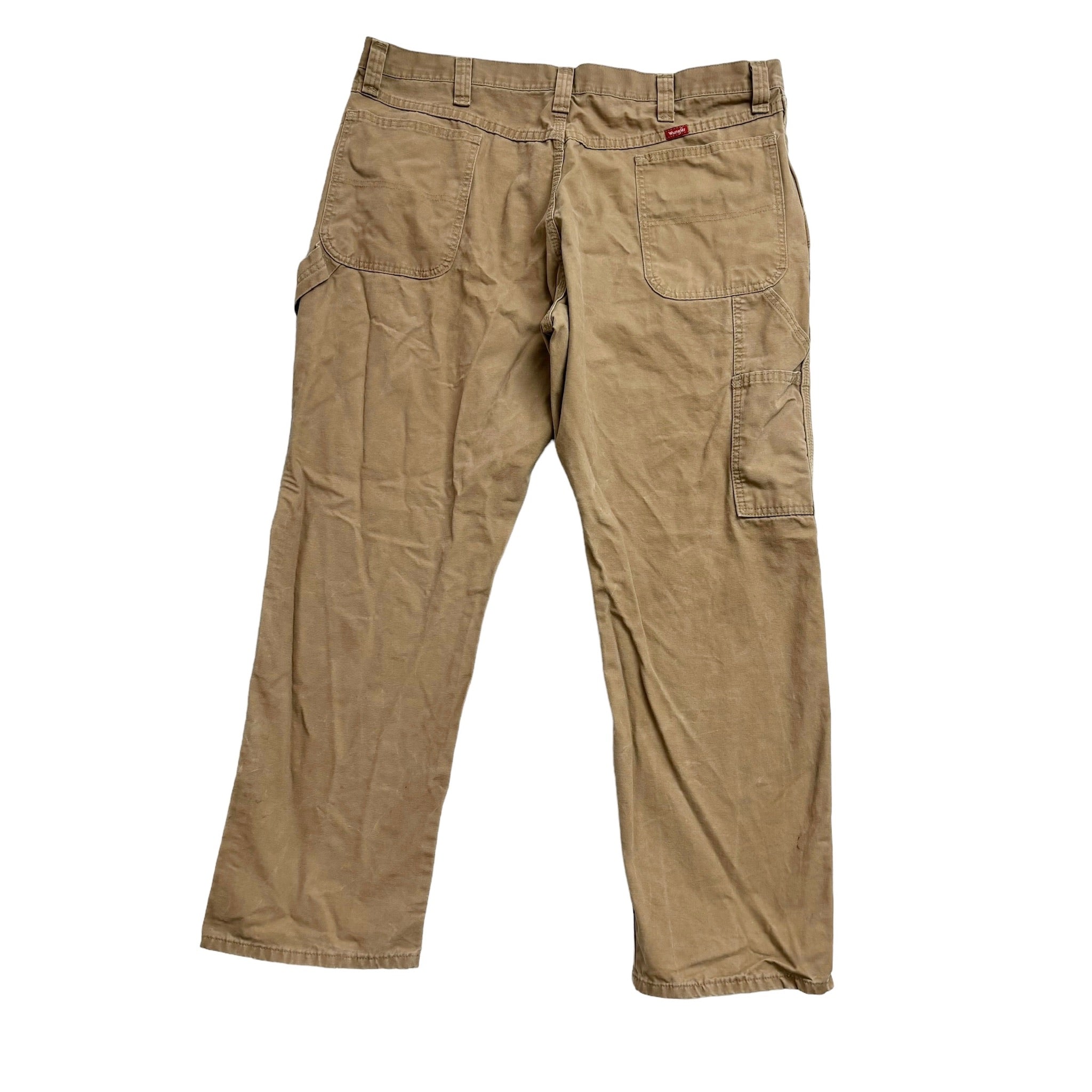 Wrangler Carpenter Pants W40 L30 Mens Tan Beige Baggy Relaxed Straight Fit