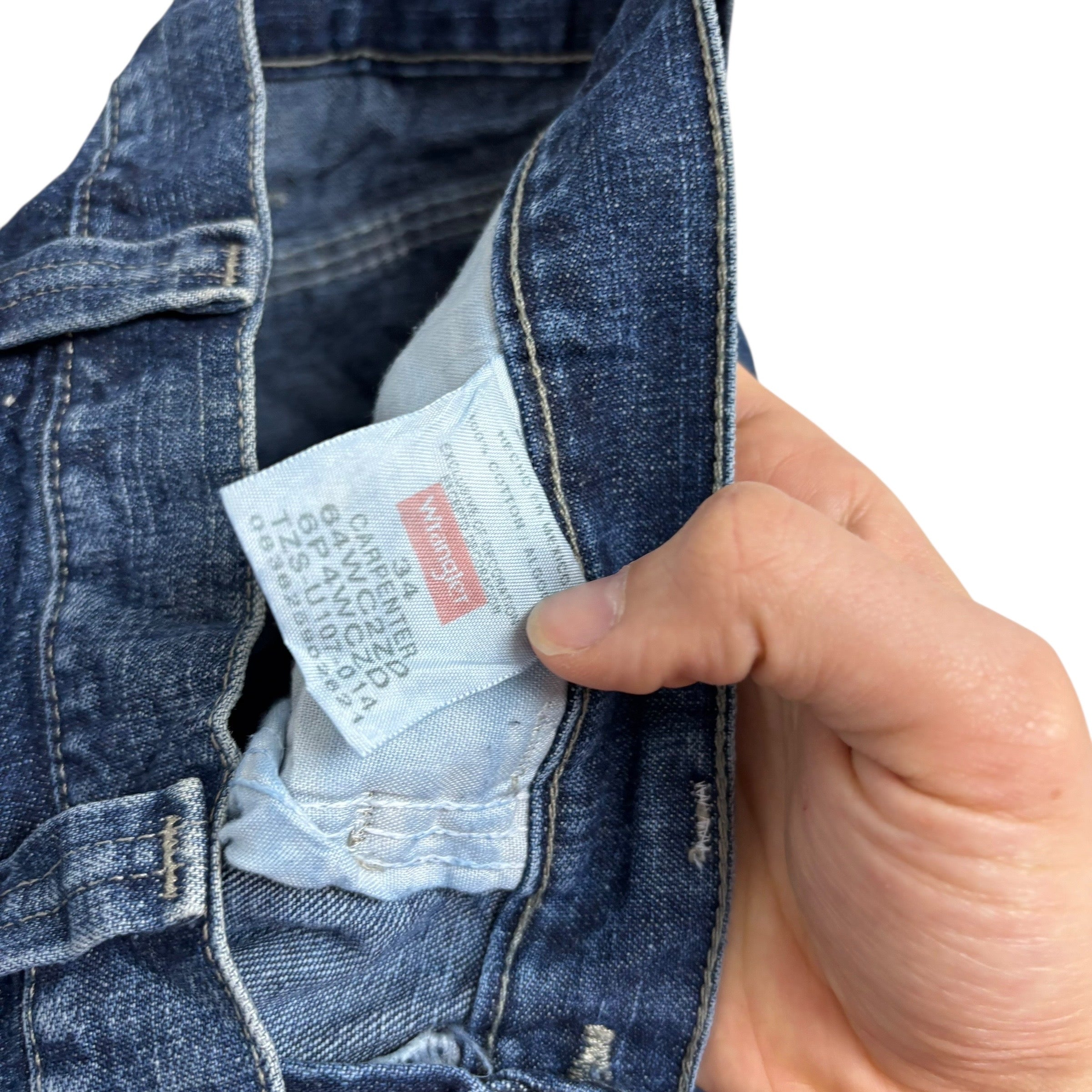 Wrangler Baggy Jorts W34 Mens Mid Blue Carpenter Denim Shorts Relaxed Fit