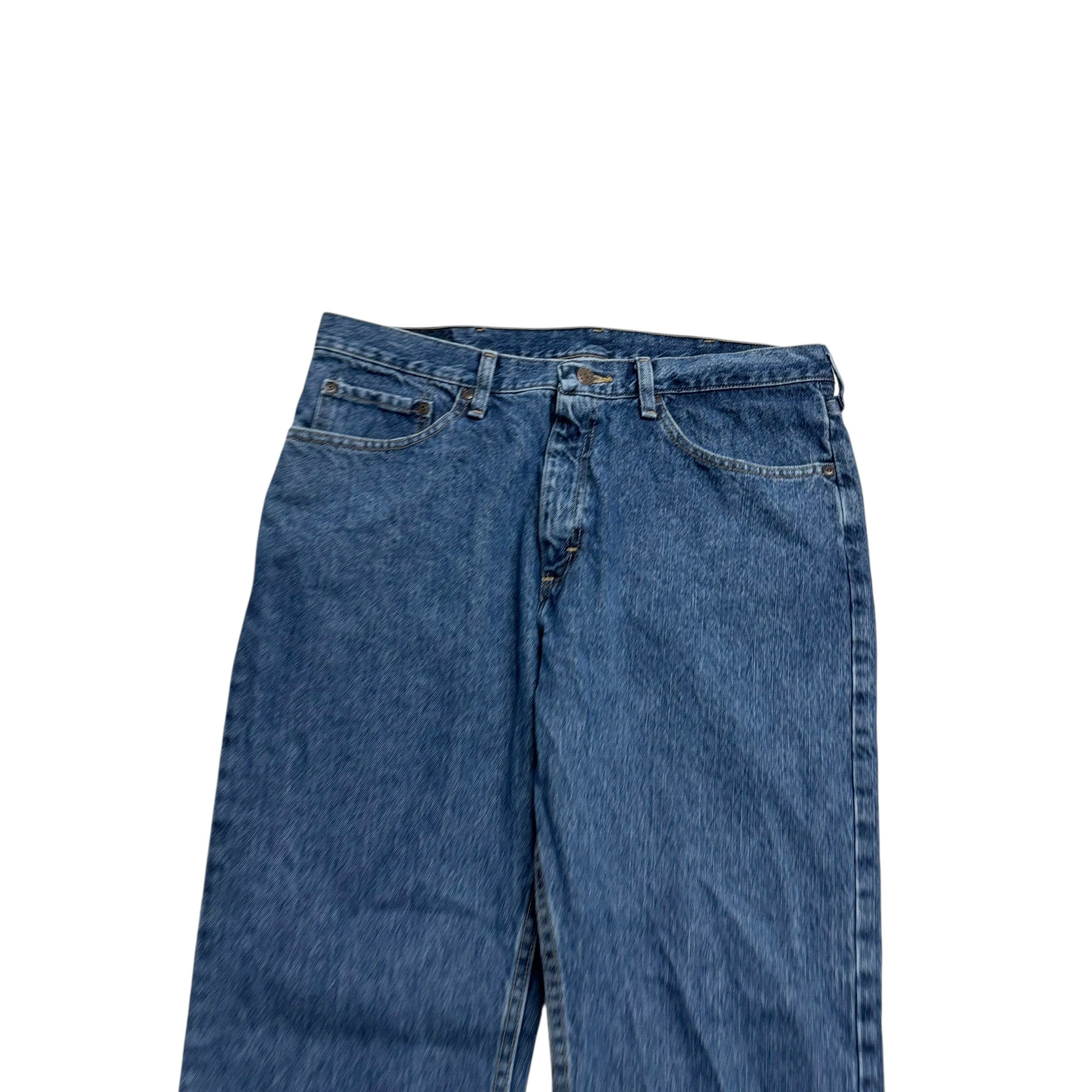 Wrangler Jeans W34 L30 Mens Mid Blue Regular Straight Fit Denim (E)