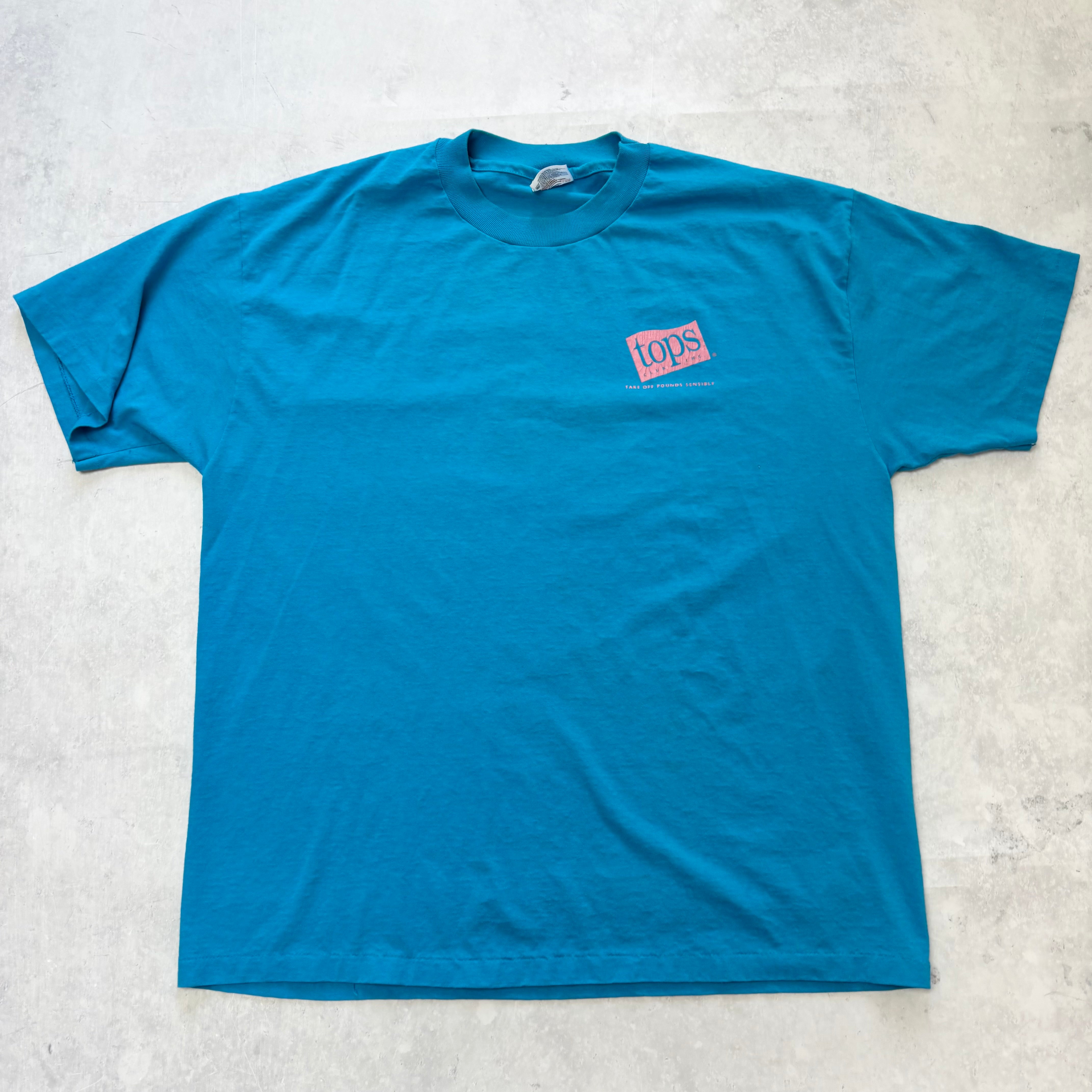 Vintage T Shirt Mens XL Blue Single Stitch Graphic Print 90s USA
