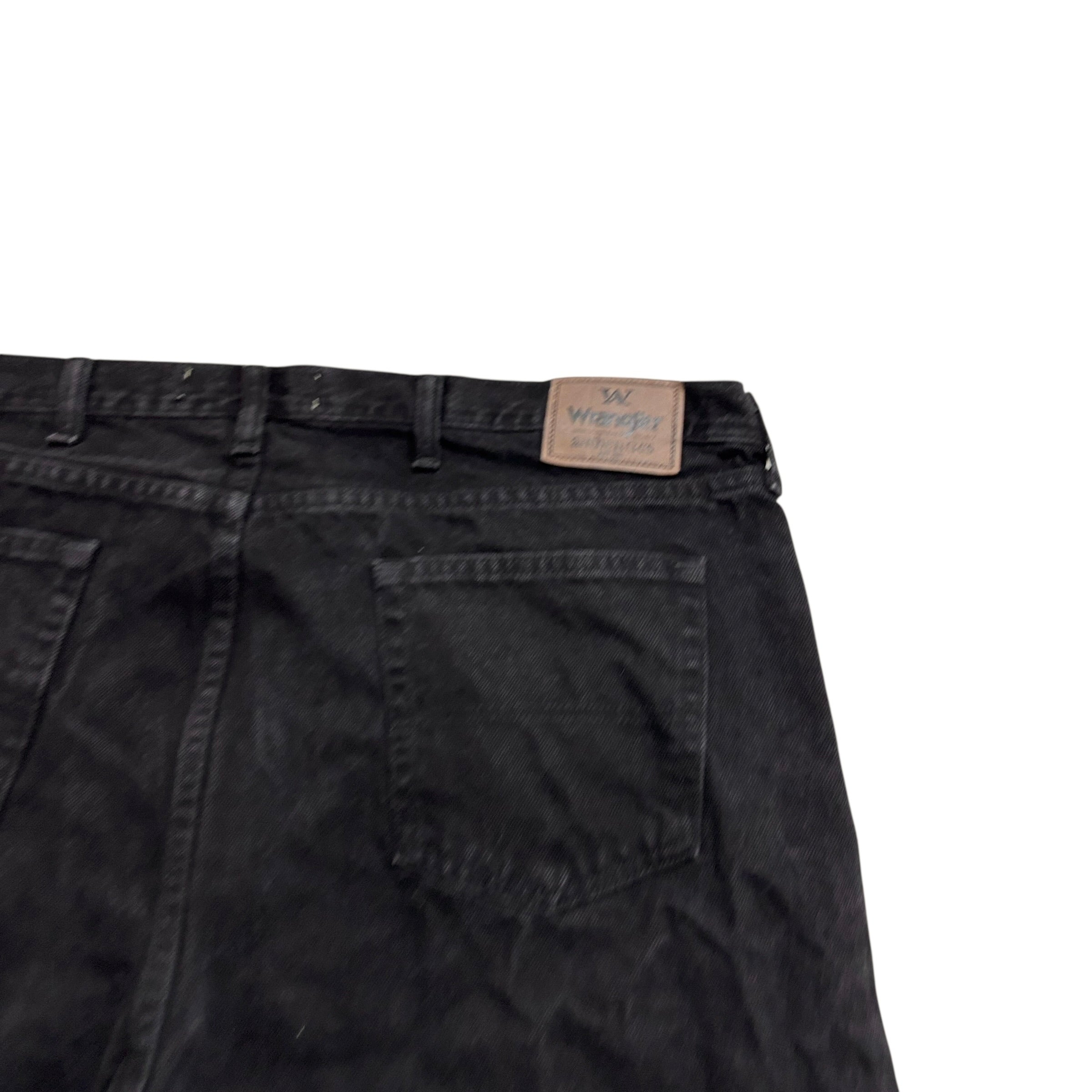 Wrangler Jeans W44 L34 Mens Black Relaxed Straight Fit Denim (E)