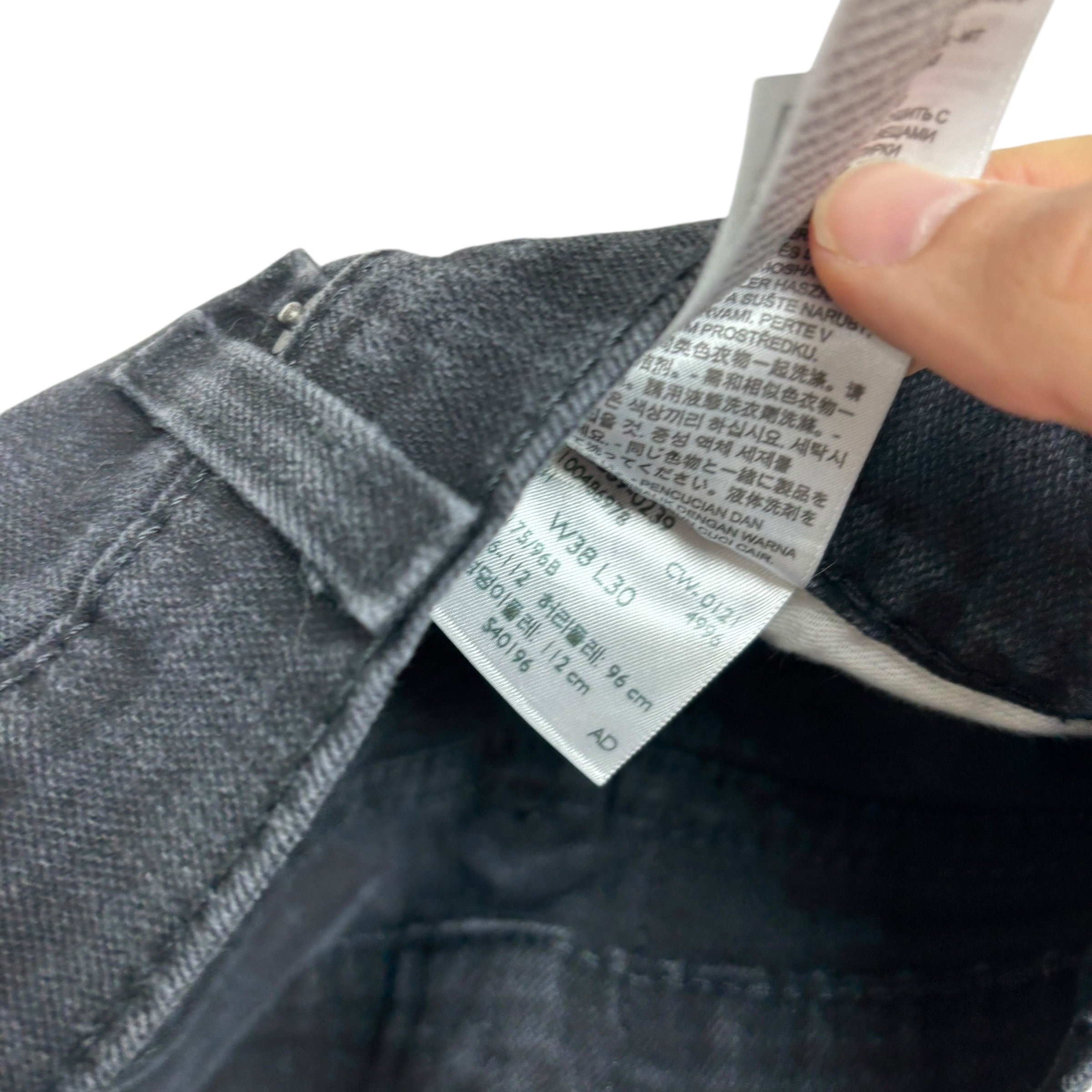 Levis 559 Jeans W38 L30 Mens Black Regular Straight Fit Stretch Denim