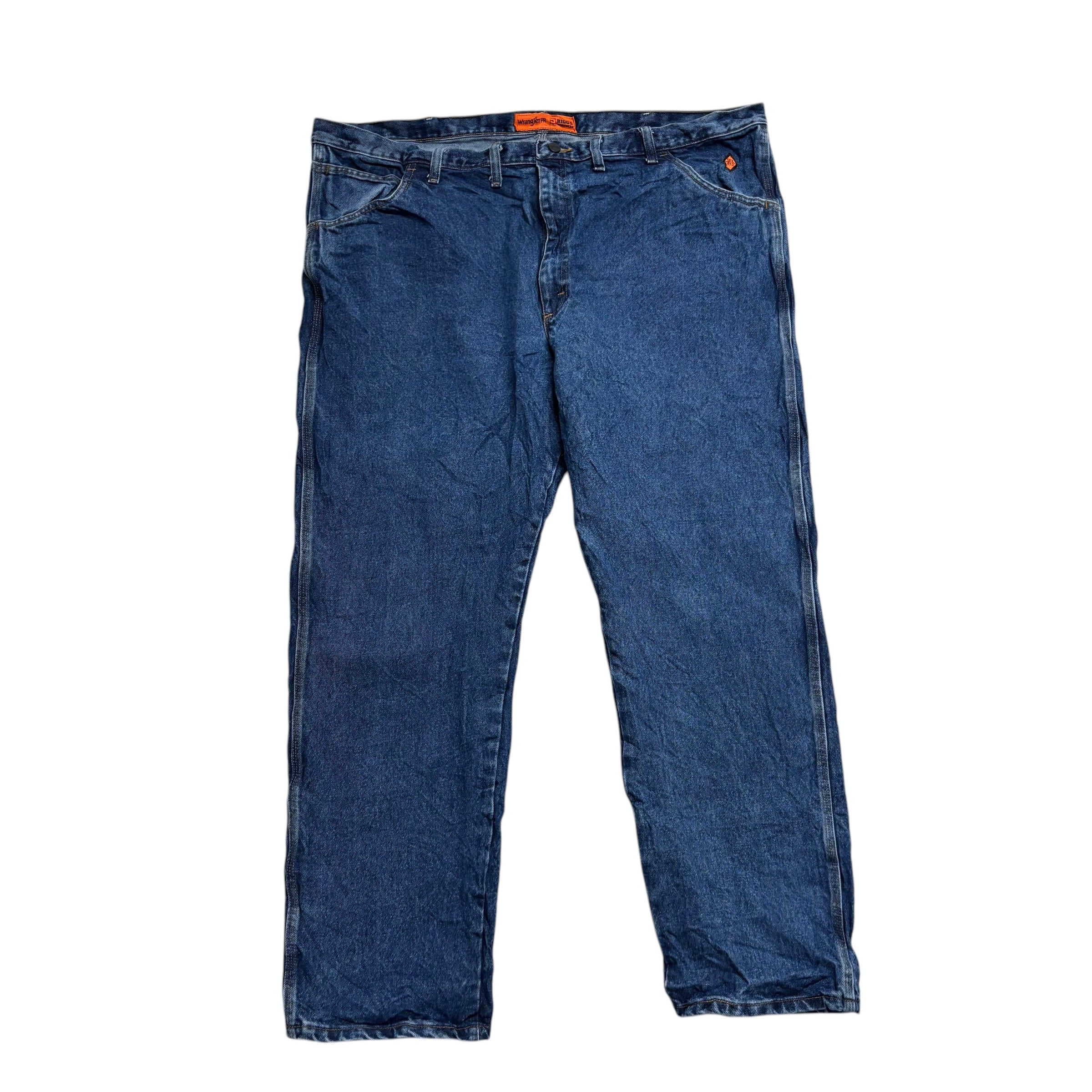 Wrangler Jeans W46 L32 Mens Mid Blue Relaxed Straight Fit Denim (E)