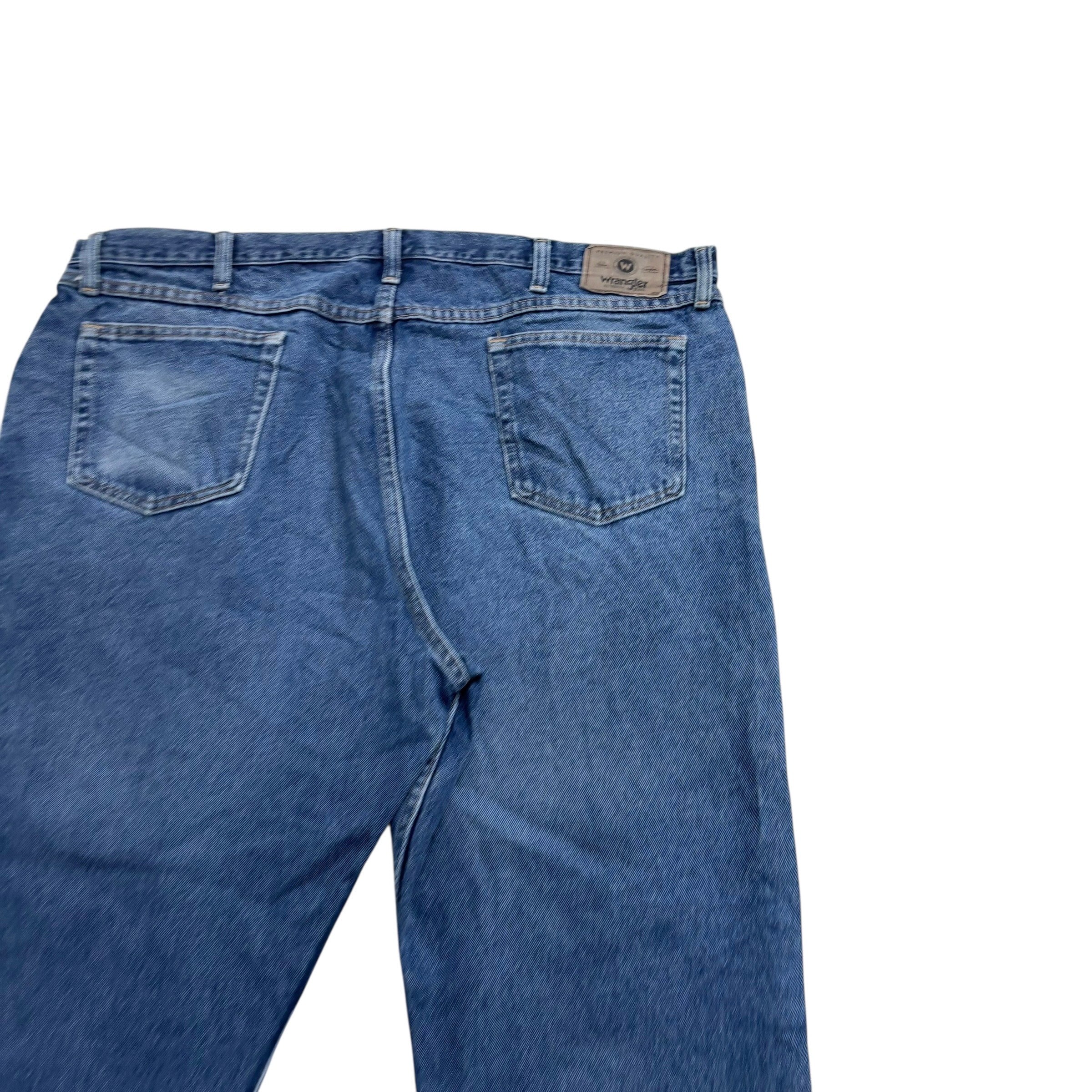 Wrangler Jeans W44 L29 Mens Mid Blue Relaxed Straight Fit Denim