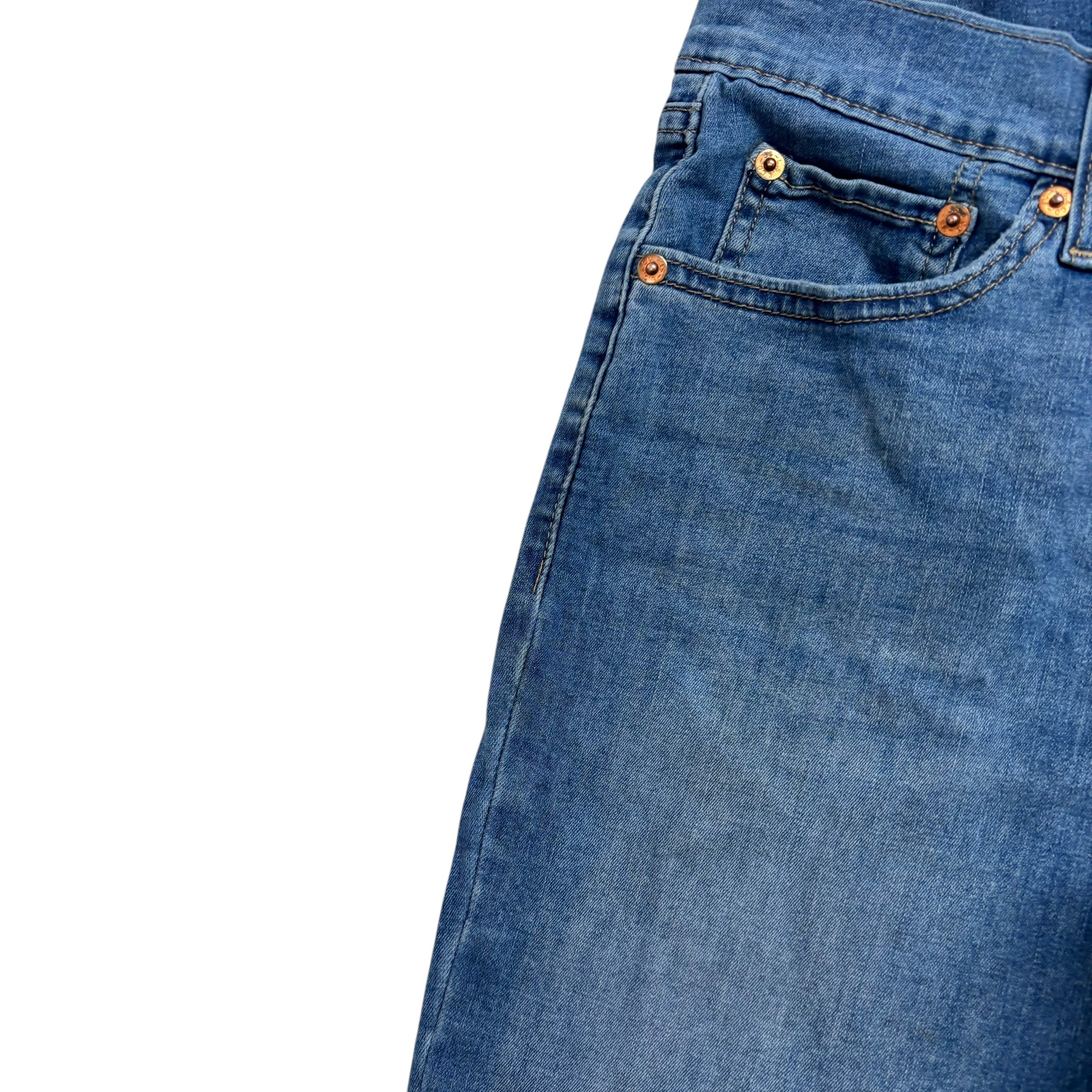 Levis 525 Jegging Jeans W30 L31 Womens Skinny Mid Blue Vintage Stretch Denim (E)