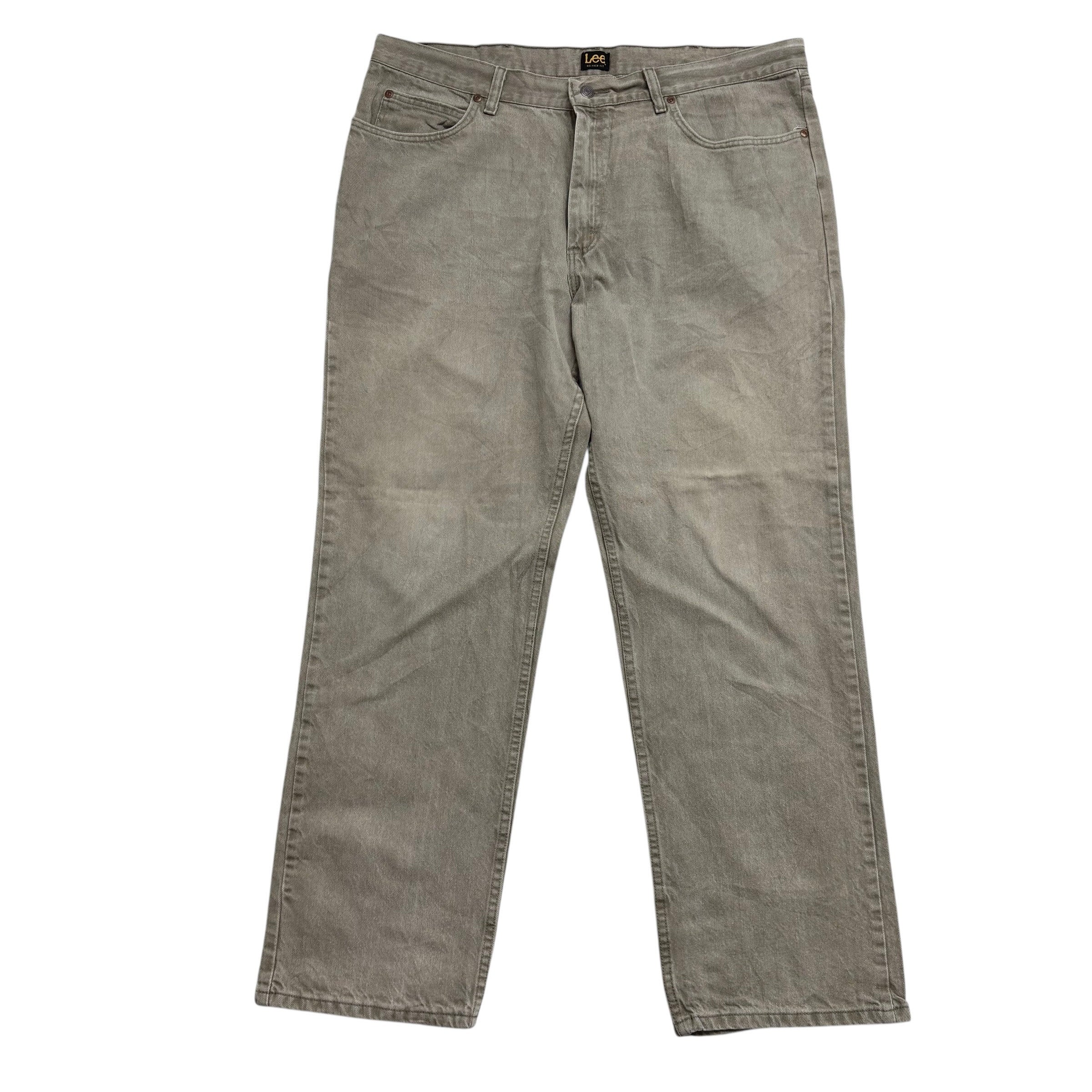 Lee Jeans W40 L32 Mens Green Relaxed Straight Fit Denim