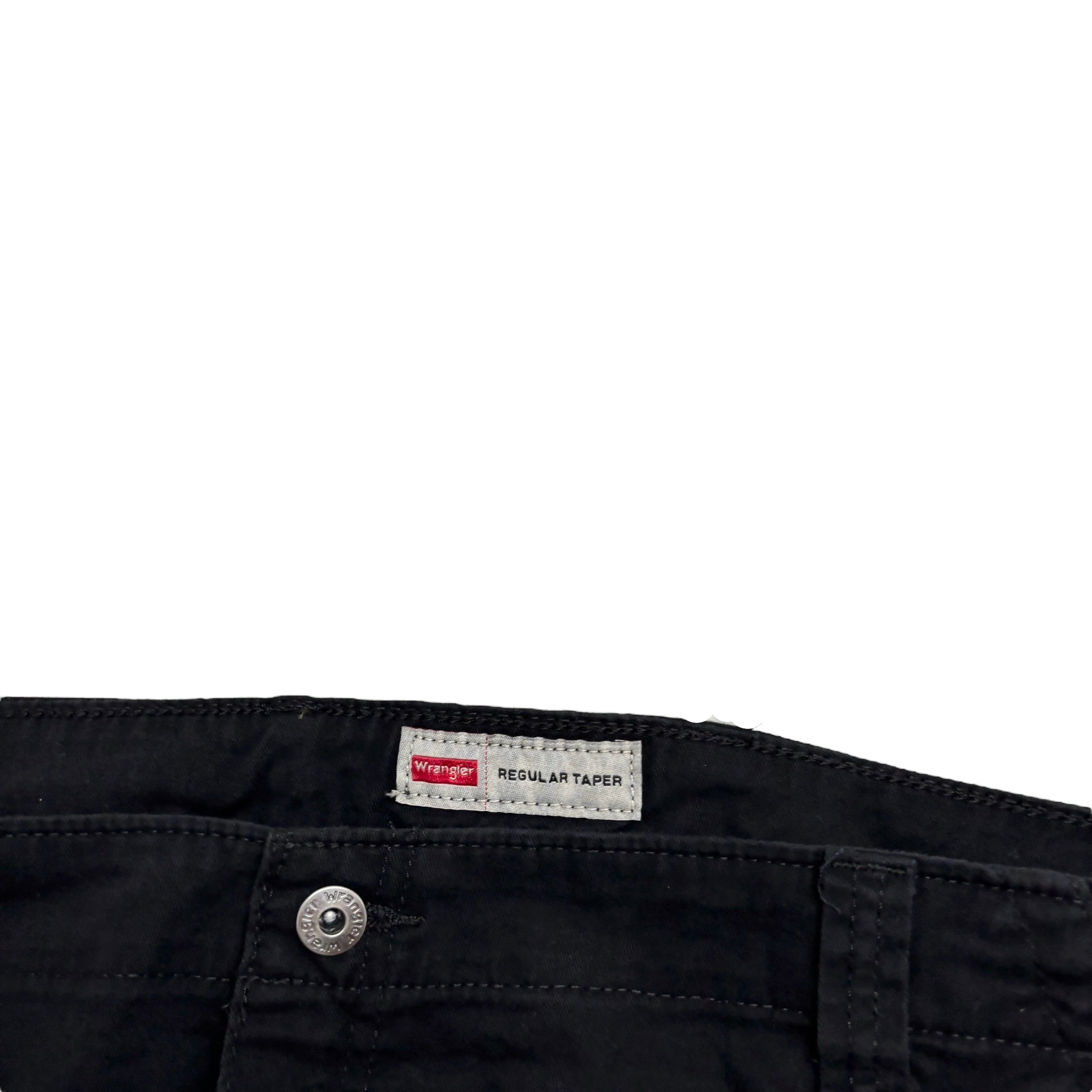 Wrangler Cargo Pants W42 L29 Mens Black Regular Tapered Fit Stretch (E)