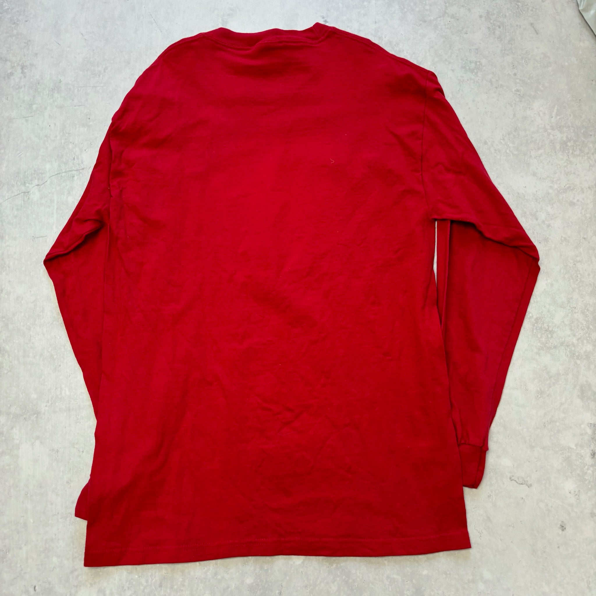 Vintage T Shirt Mens Medium Red Graphic Print 90s USA Longsleeve