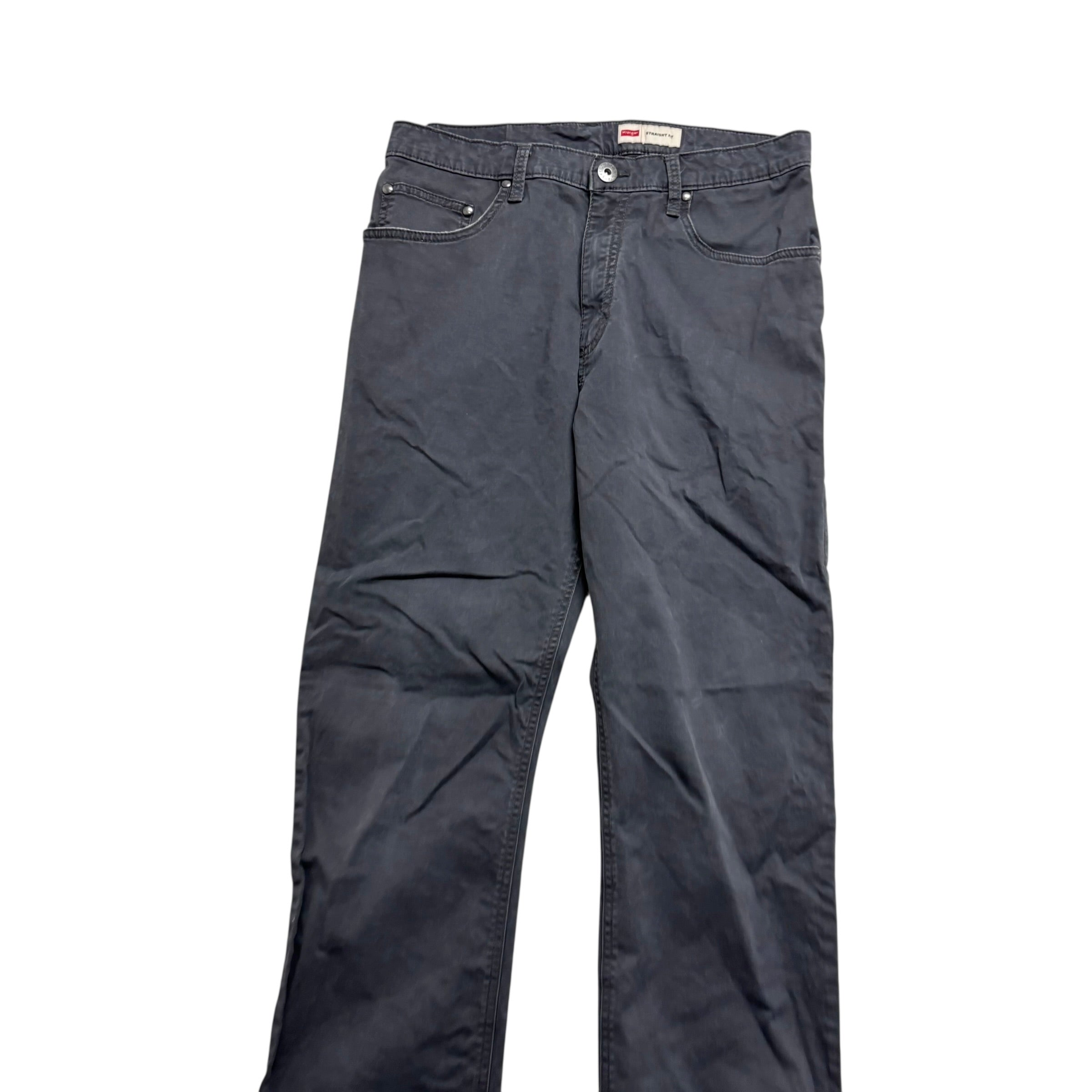 Wrangler Trousers W30 L32 Mens Grey Regular Straight Fit Stretch Pants