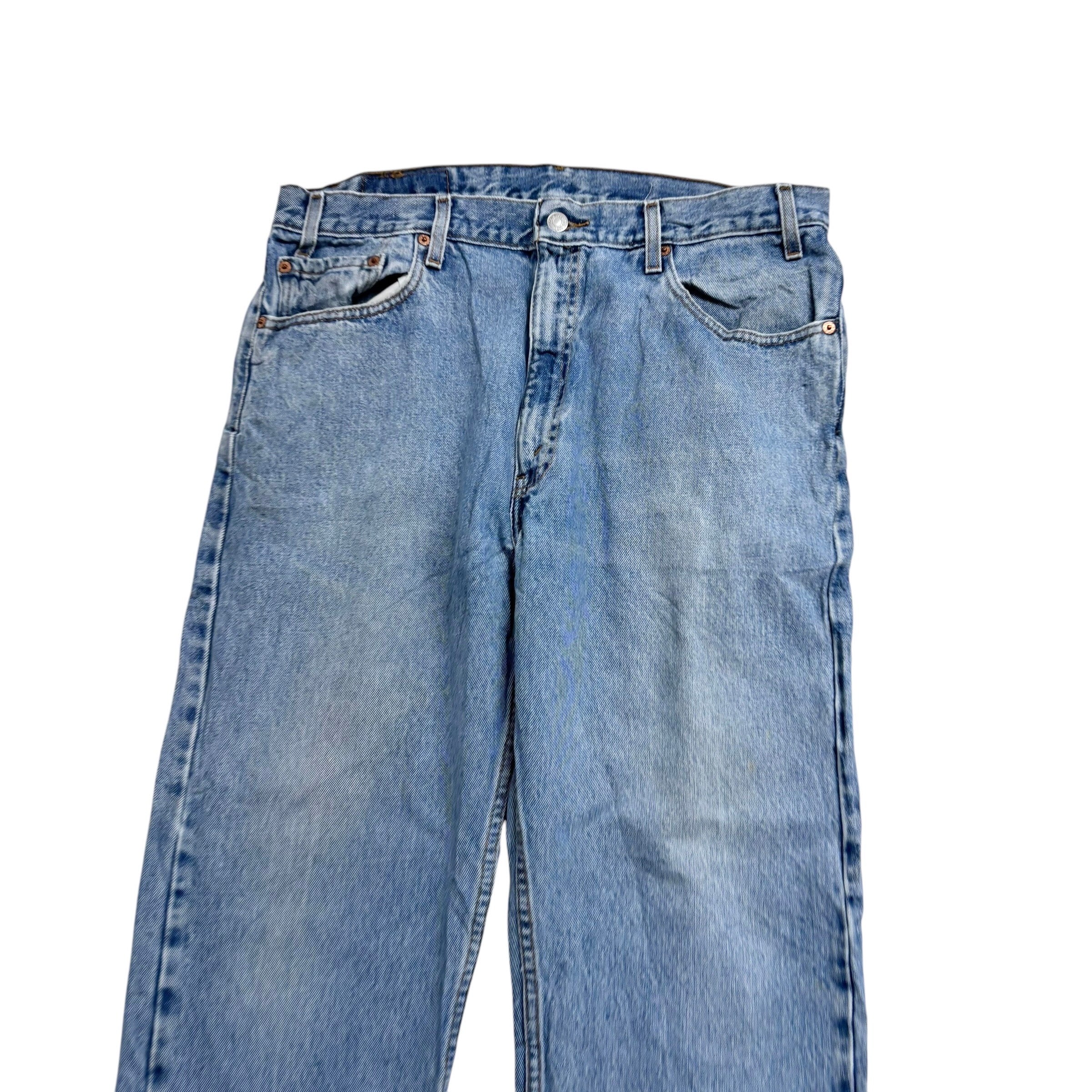Levis 505 Jeans W36 L27 Mens Light Blue Regular Straight Fit Vintage Denim