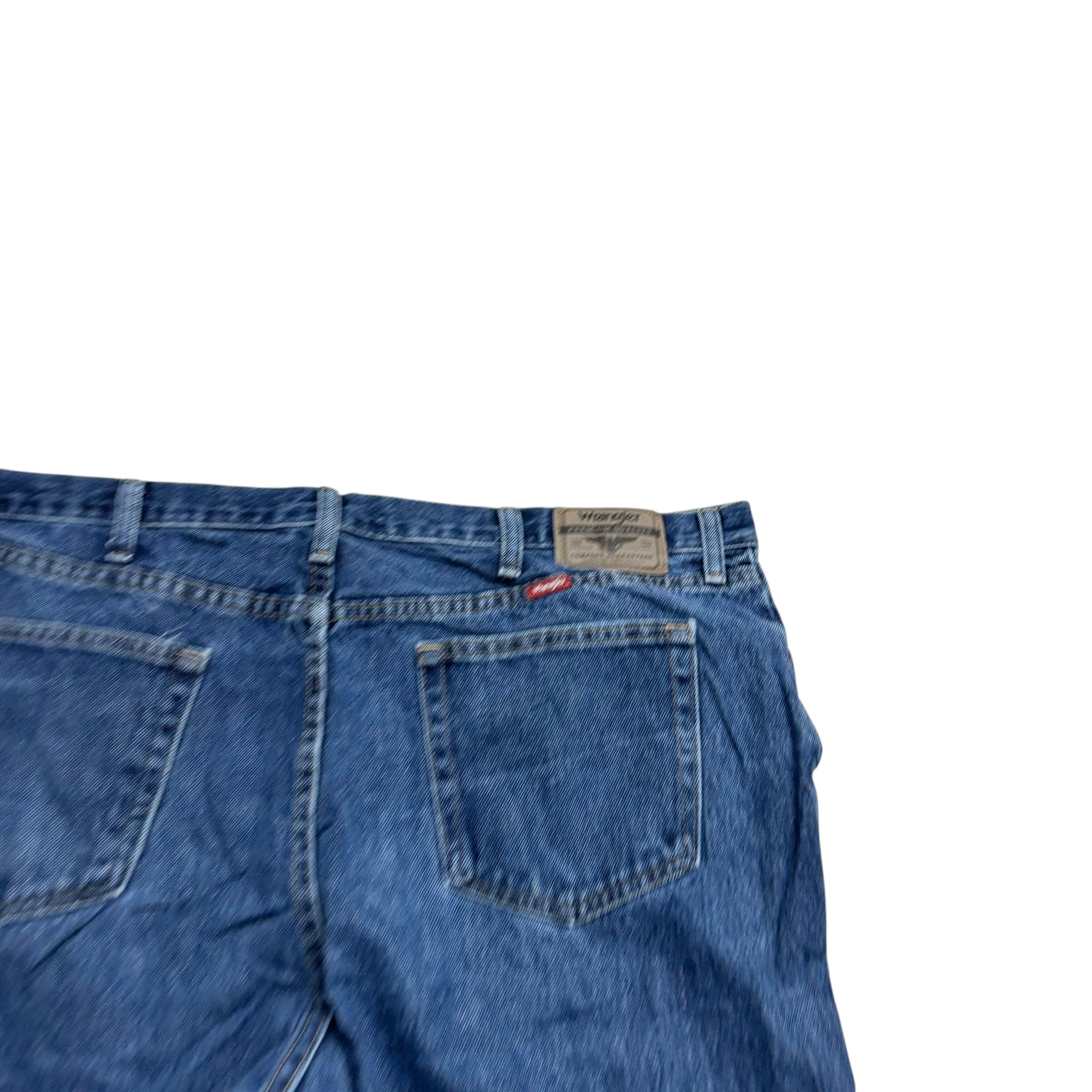 Wrangler Jeans W42 L30 Mens Mid Blue Regular Straight Fit Denim (E)