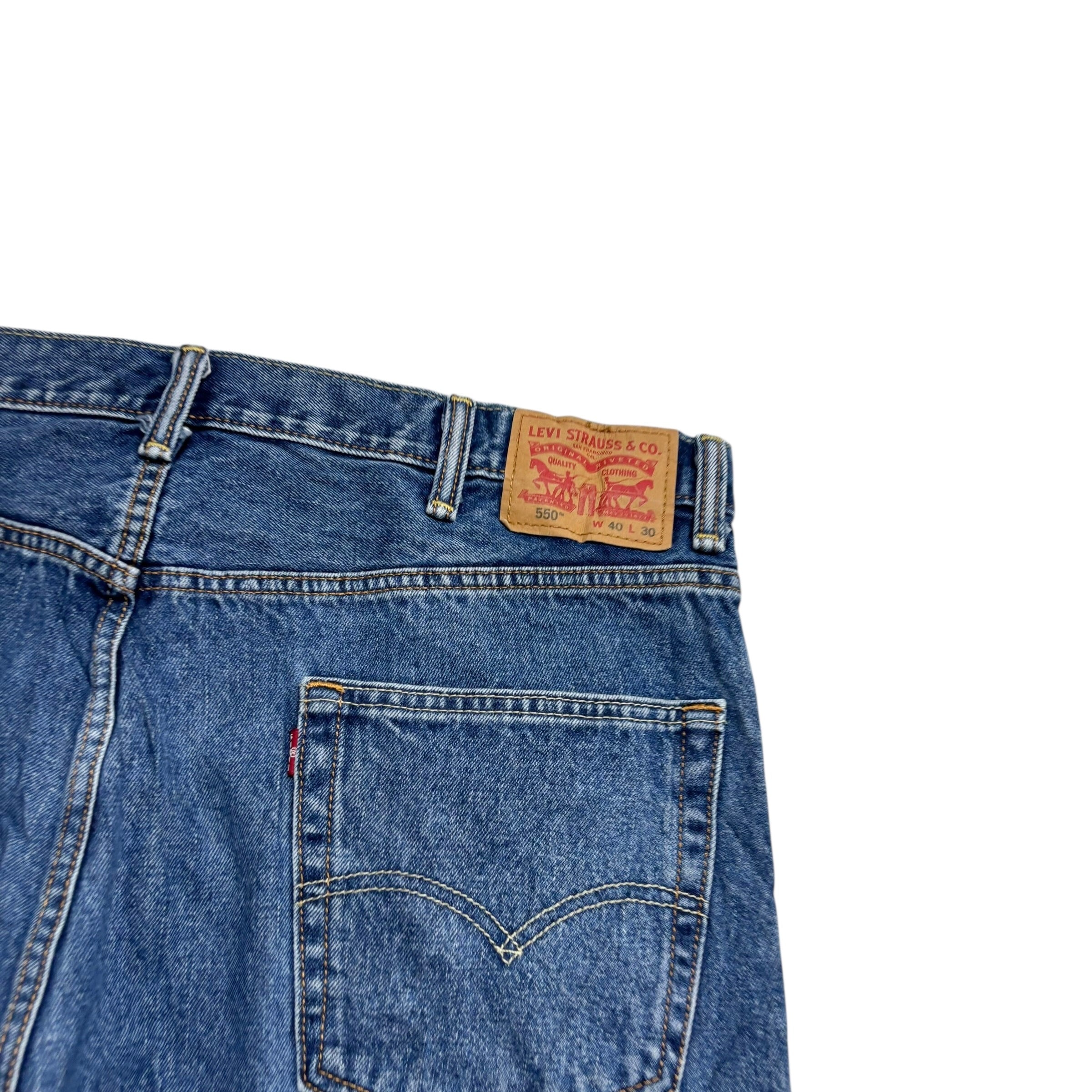 Levis 550 Jeans W40 L30 Mens Mid Blue Baggy Relaxed Straight Fit Denim (E)