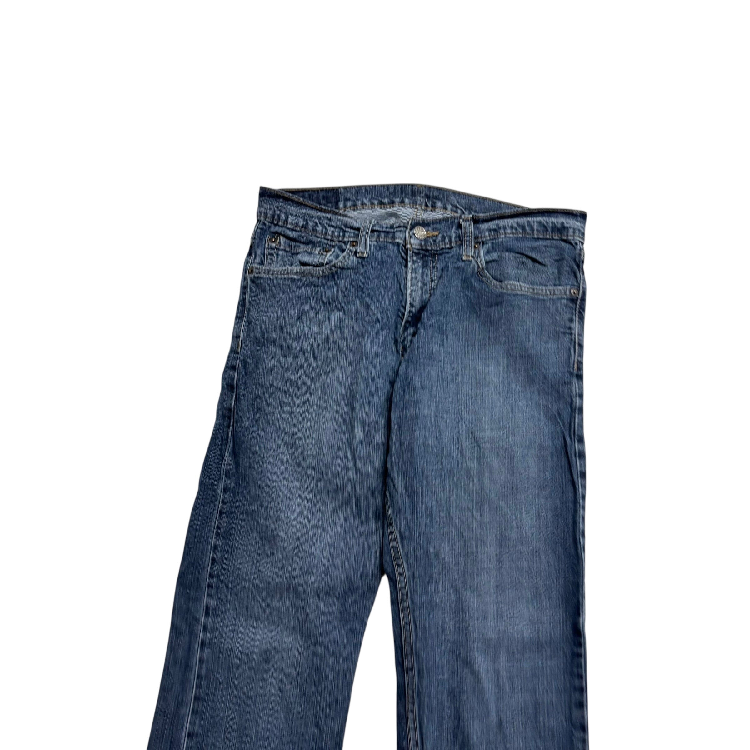Levis Signature Jeans W32 L30 Mens Mid Blue Regular Straight Fit Stretch Denim