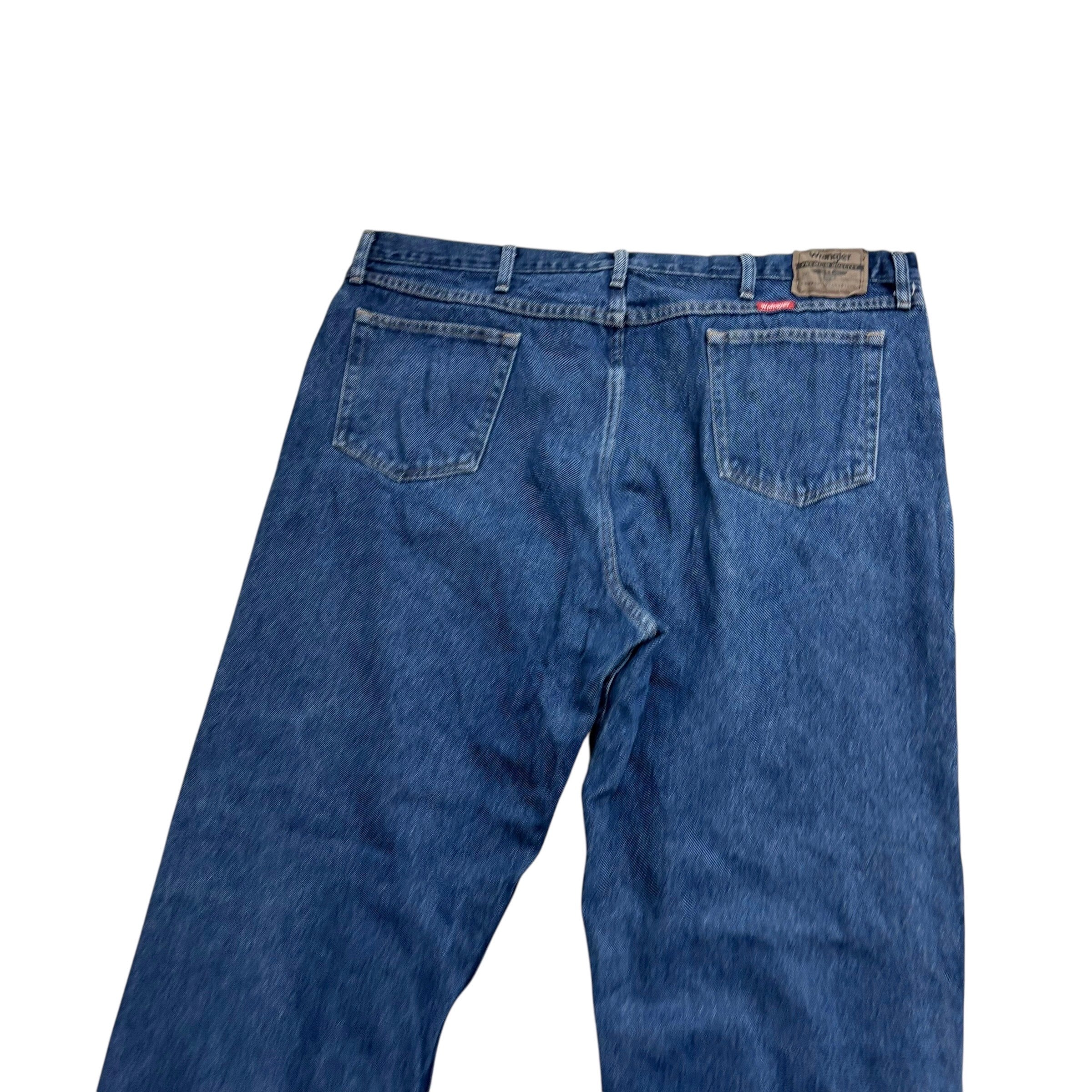 Wrangler Jeans W44 L34 Mens Mid Blue Relaxed Straight Fit Baggy Denim