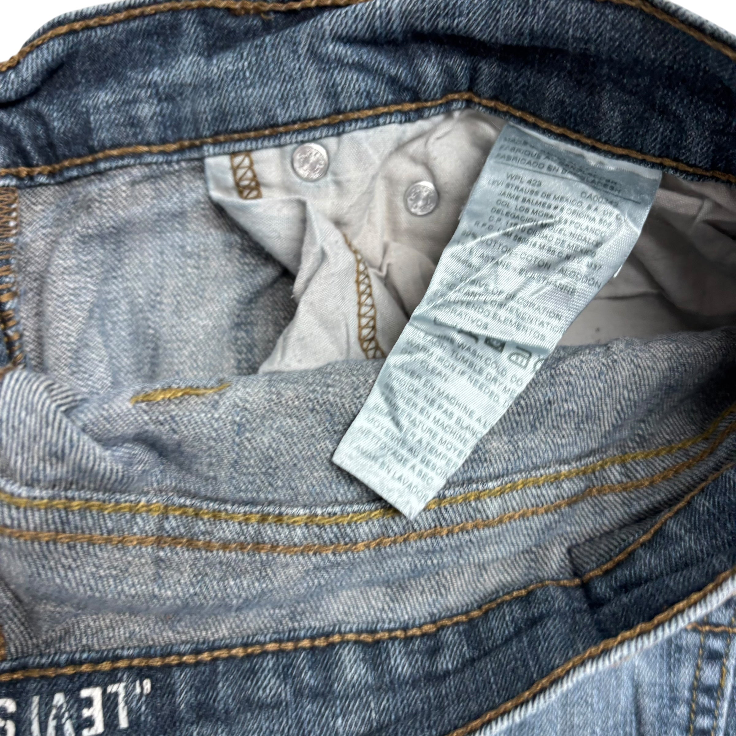 Levis Signature Jeans W36 L28 Mens Mid Blue Regular Straight Fit Stretch Denim