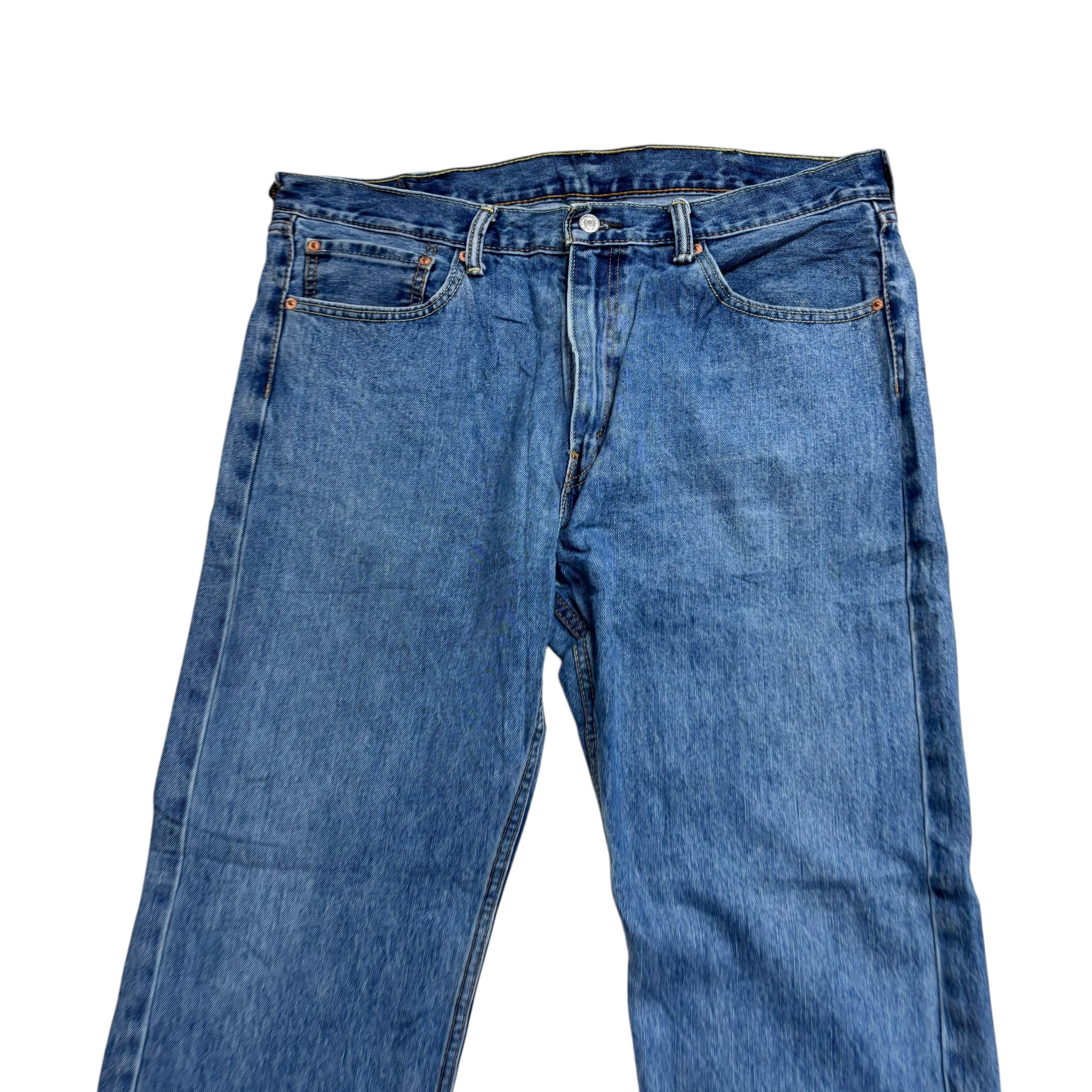 Levis 505 Jeans W38 L30 Mens Mid Blue Regular Straight Fit Denim