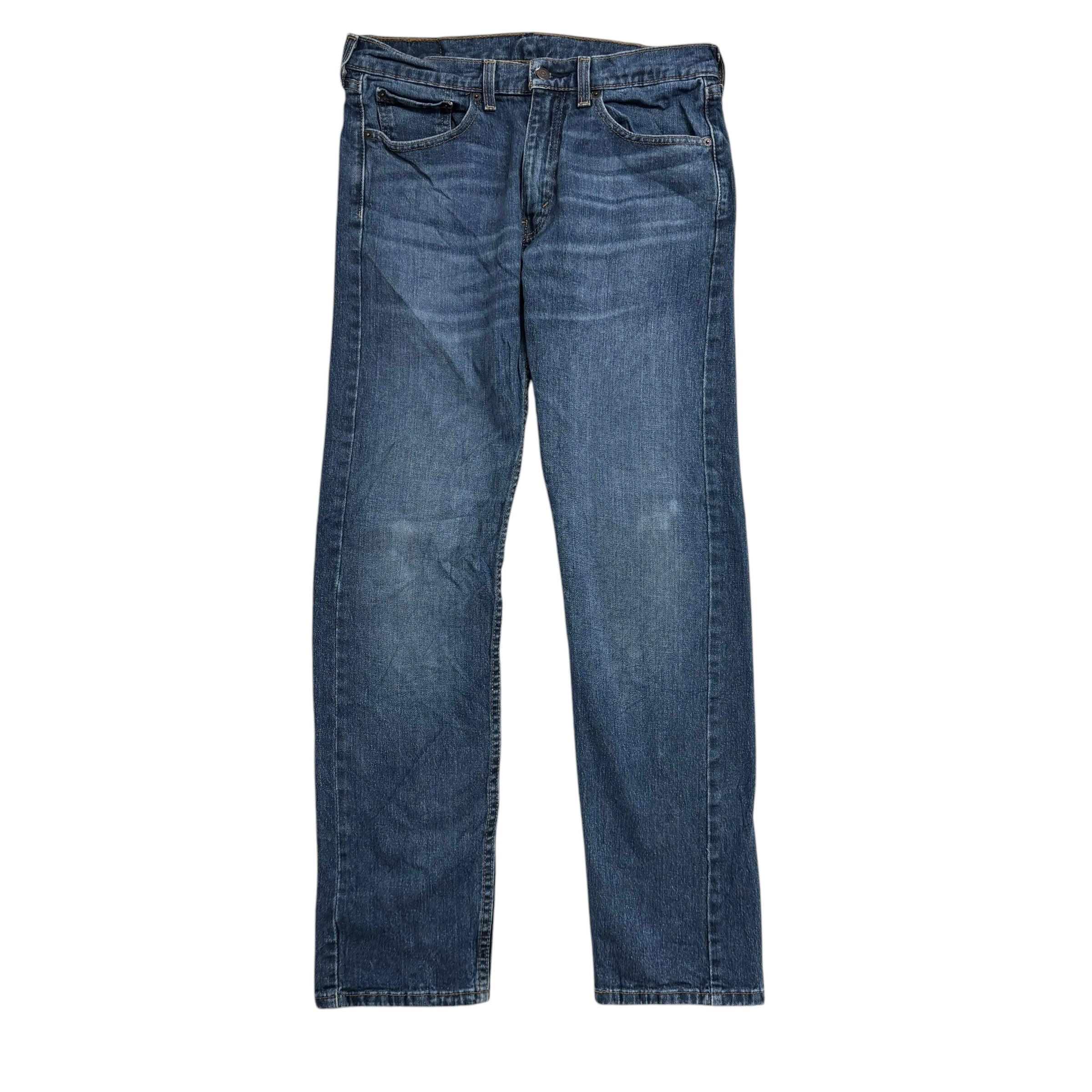 Levis 505 Jeans W32 L32 Mens Mid Blue Regular Straight Fit Stretch Denim