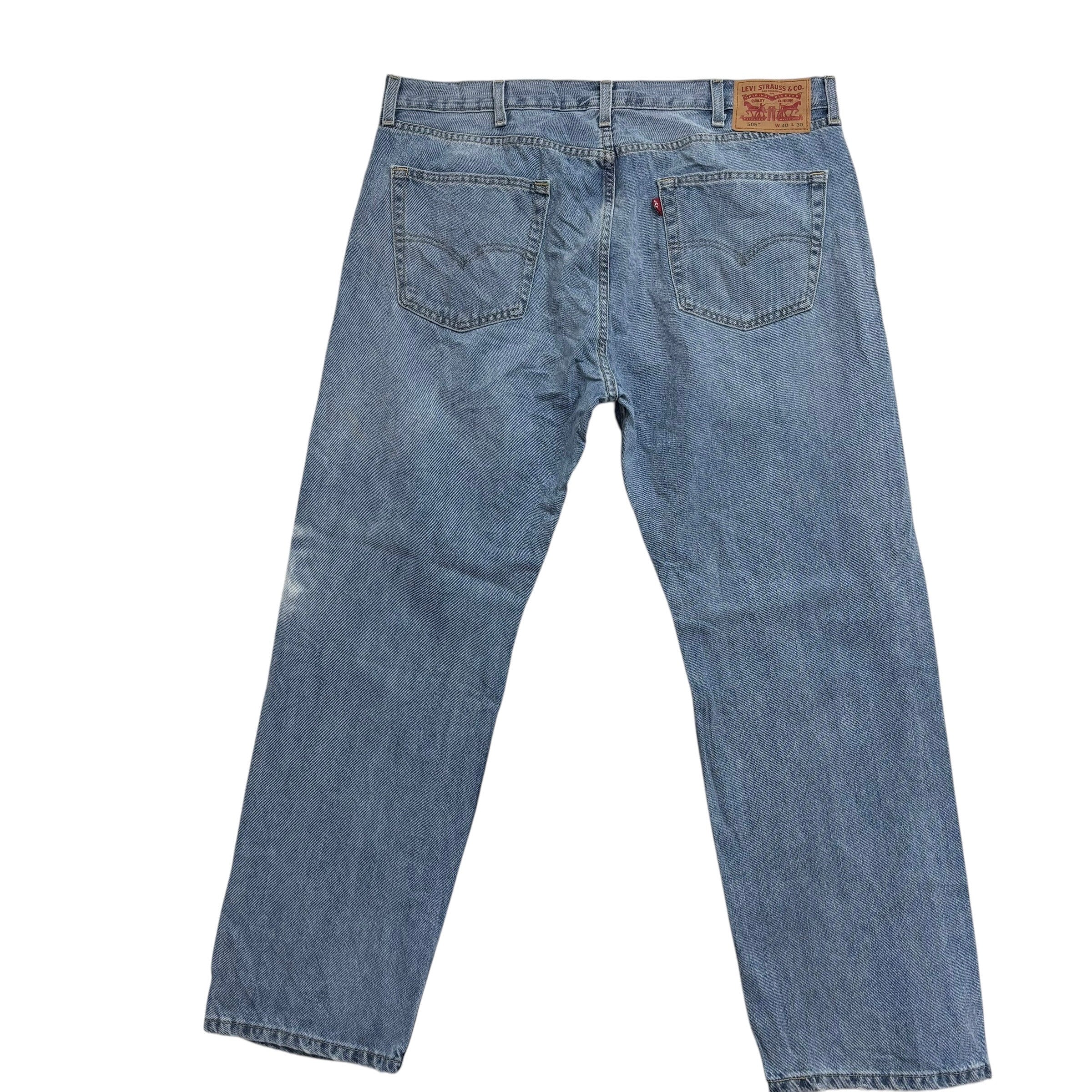 Levis 505 Jeans W38 L29 Mens Light Blue Regular Straight Fit Denim