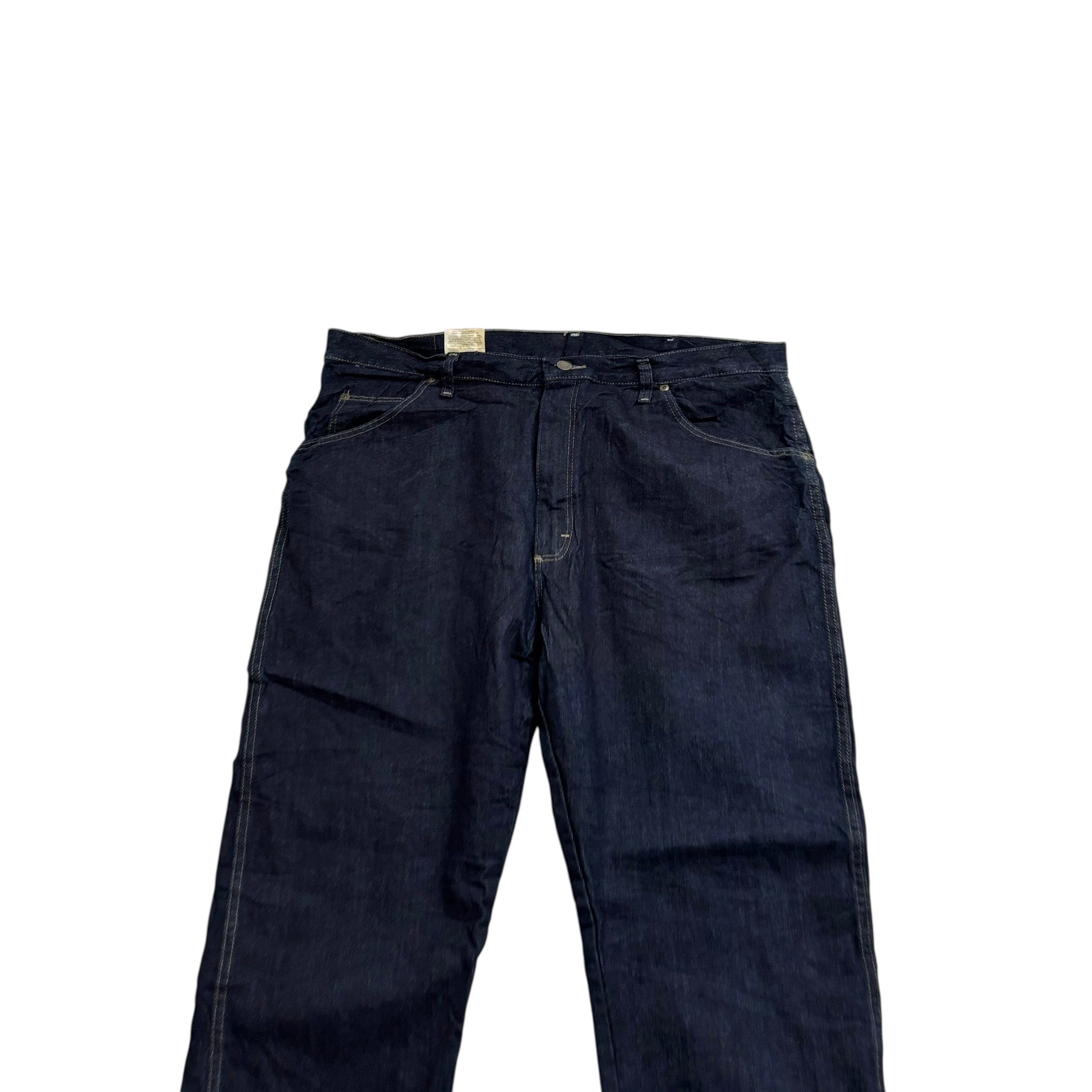 Wrangler Jeans W40 L30 Mens Dark Blue Regular Straight Fit Denim (E)