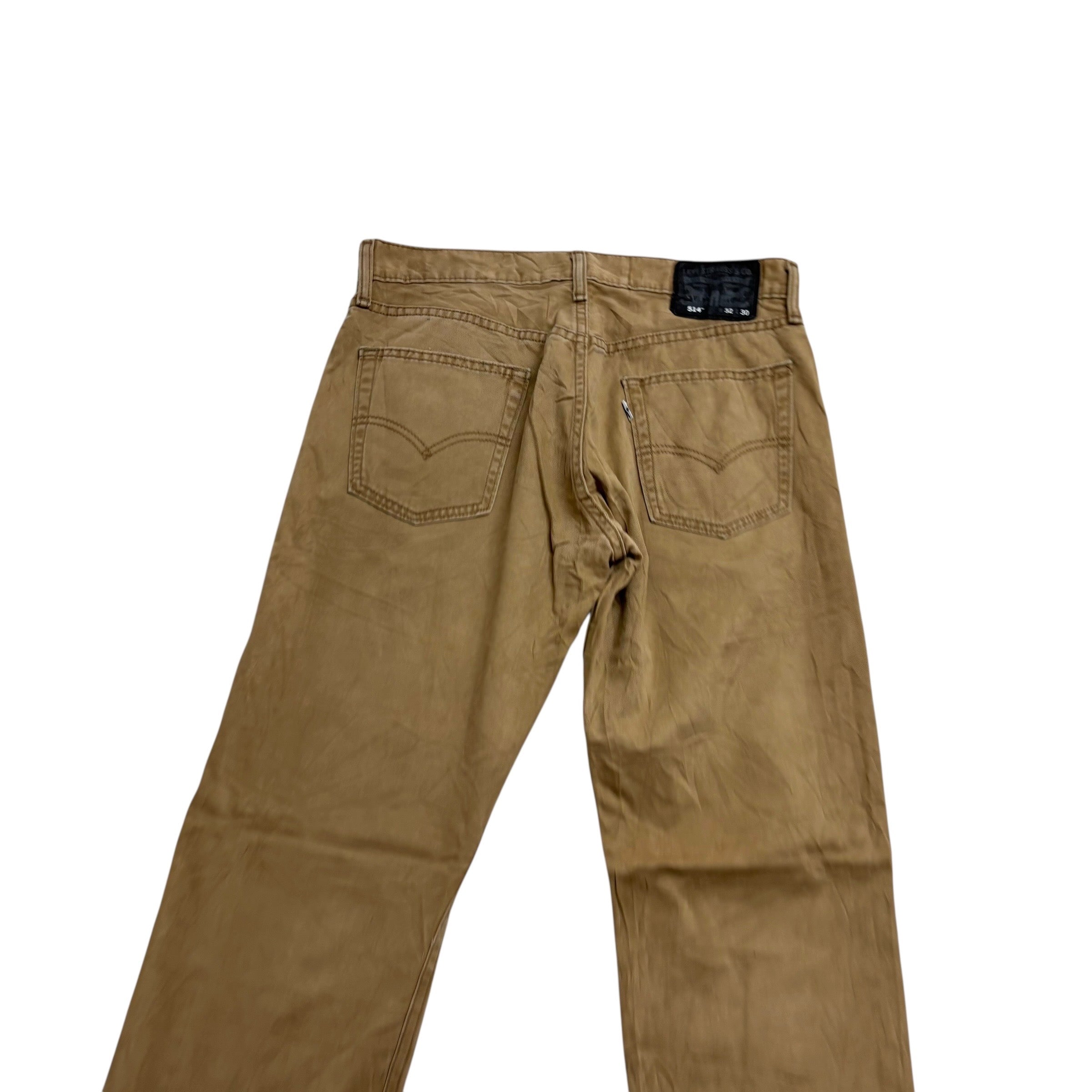 Levis 514 Trousers W32 L30 Mens Brown Regular Straight Fit Cotton Pants (E)