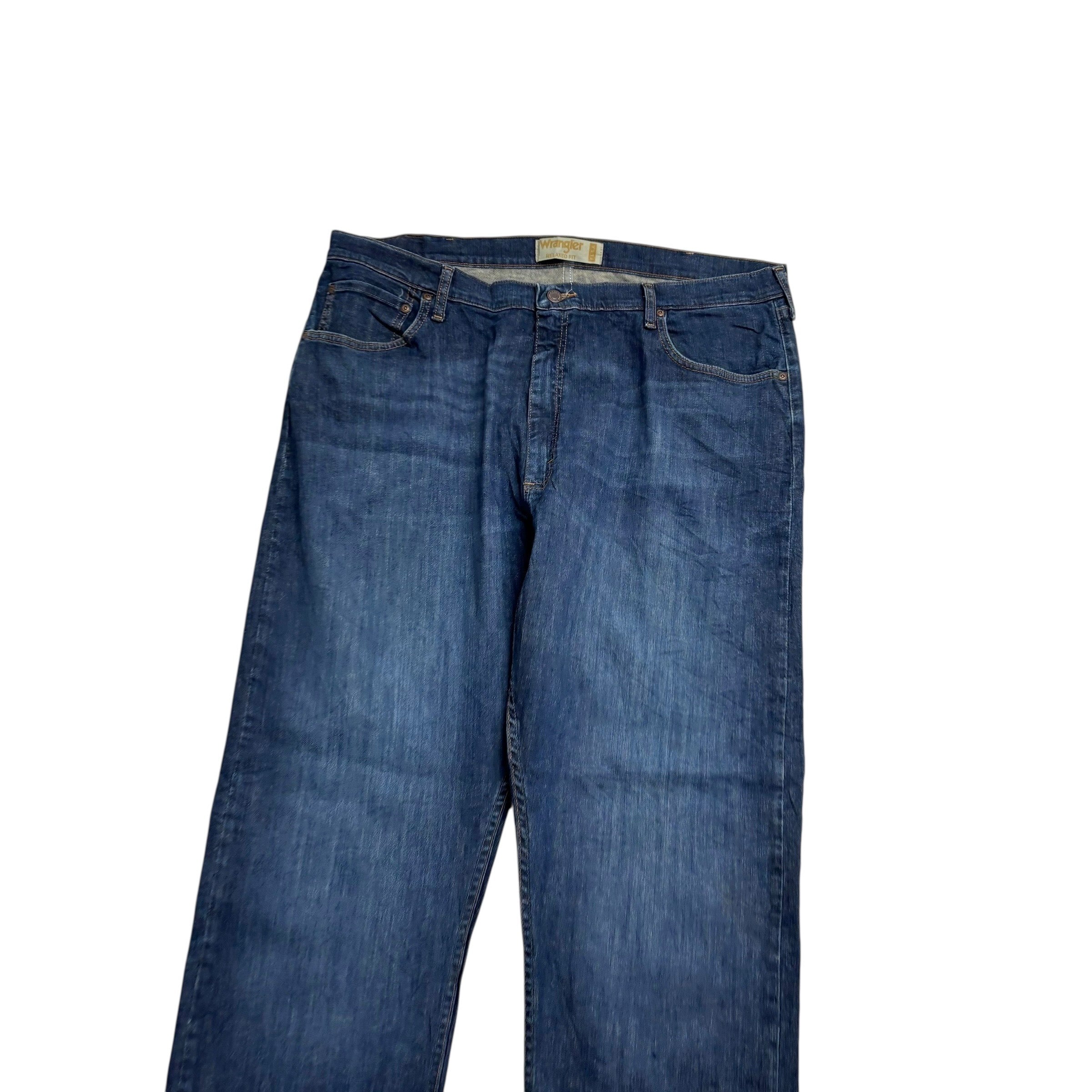 Wrangler Jeans W40 L33 Mens Dark Blue Regular Straight Fit Stretch Denim