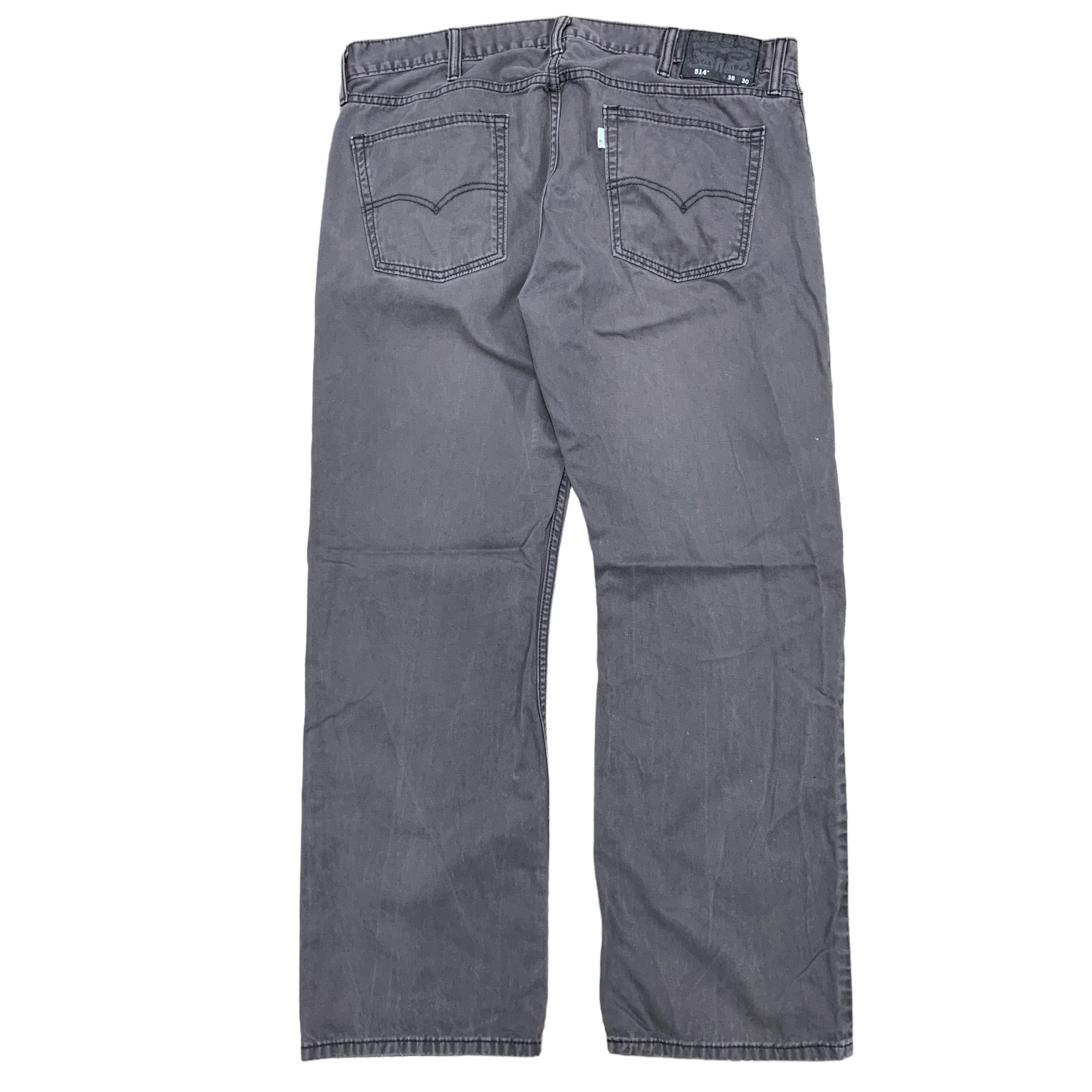 Levis 514 Trousers W38 L30 Mens Chino Grey Straight Fit