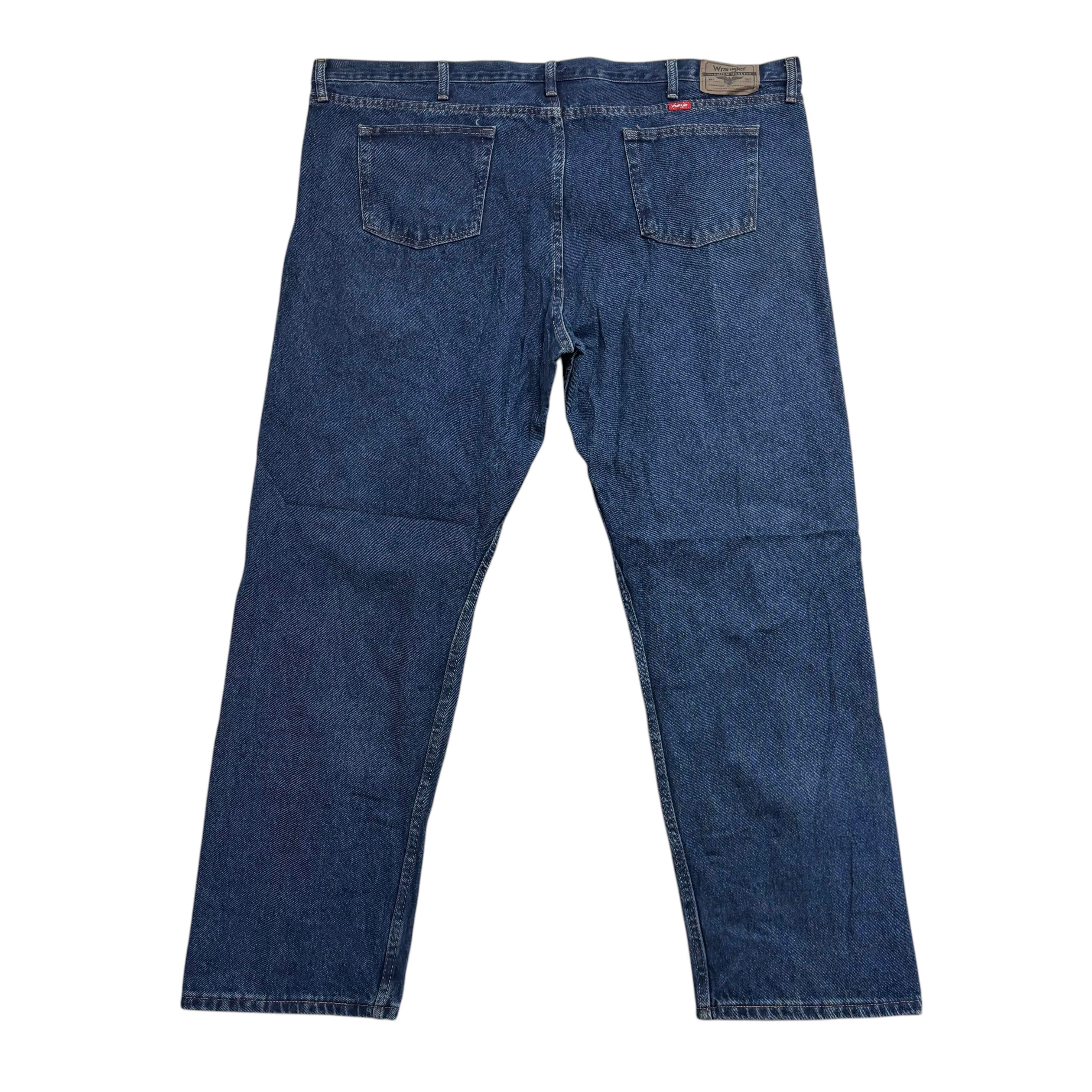Wrangler Jeans W48 L32 Mens Dark Blue Relaxed Straight Fit Baggy Denim (E)