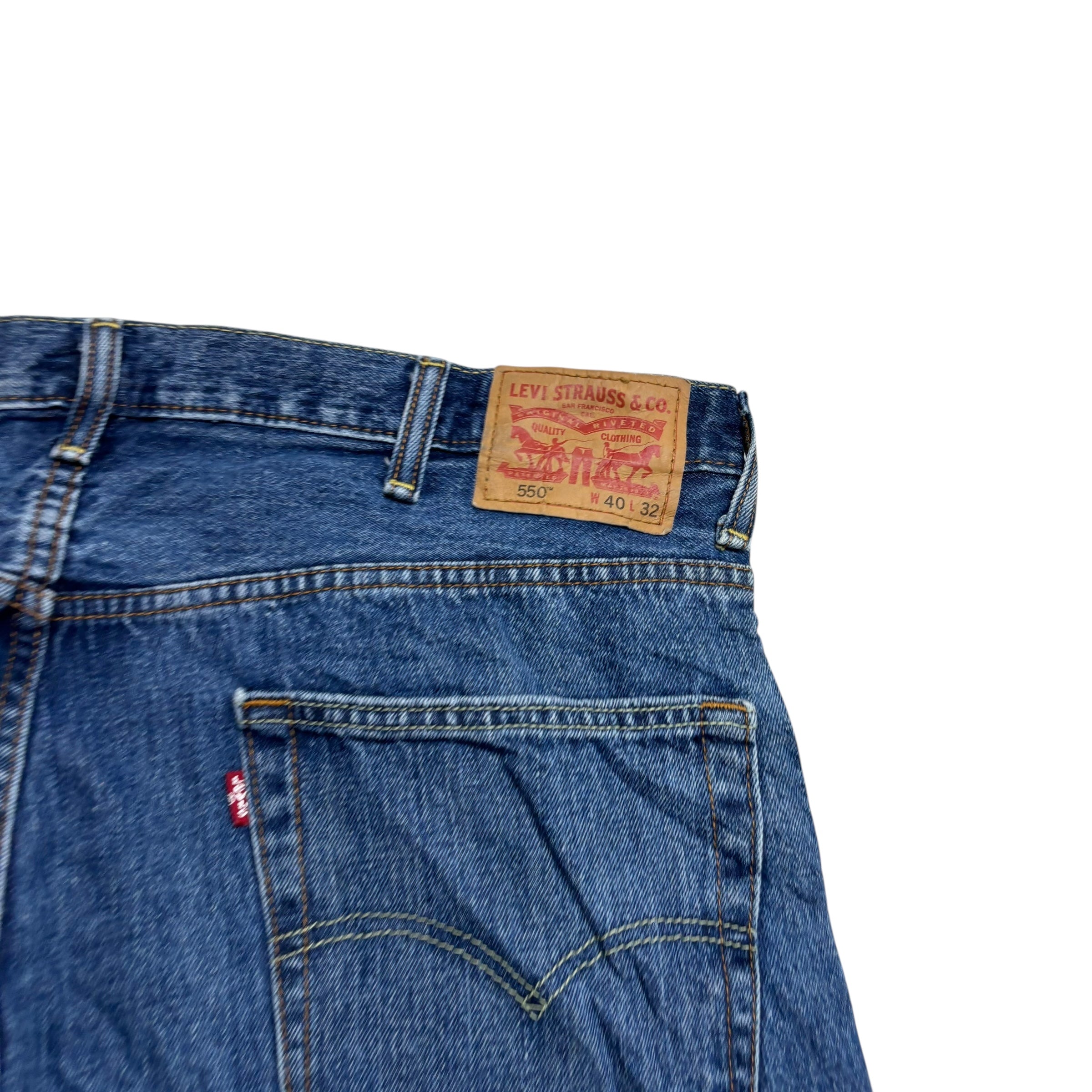 Levis 550 Jeans W40 L32 Mens Mid Blue Baggy Relaxed Straight Fit Denim