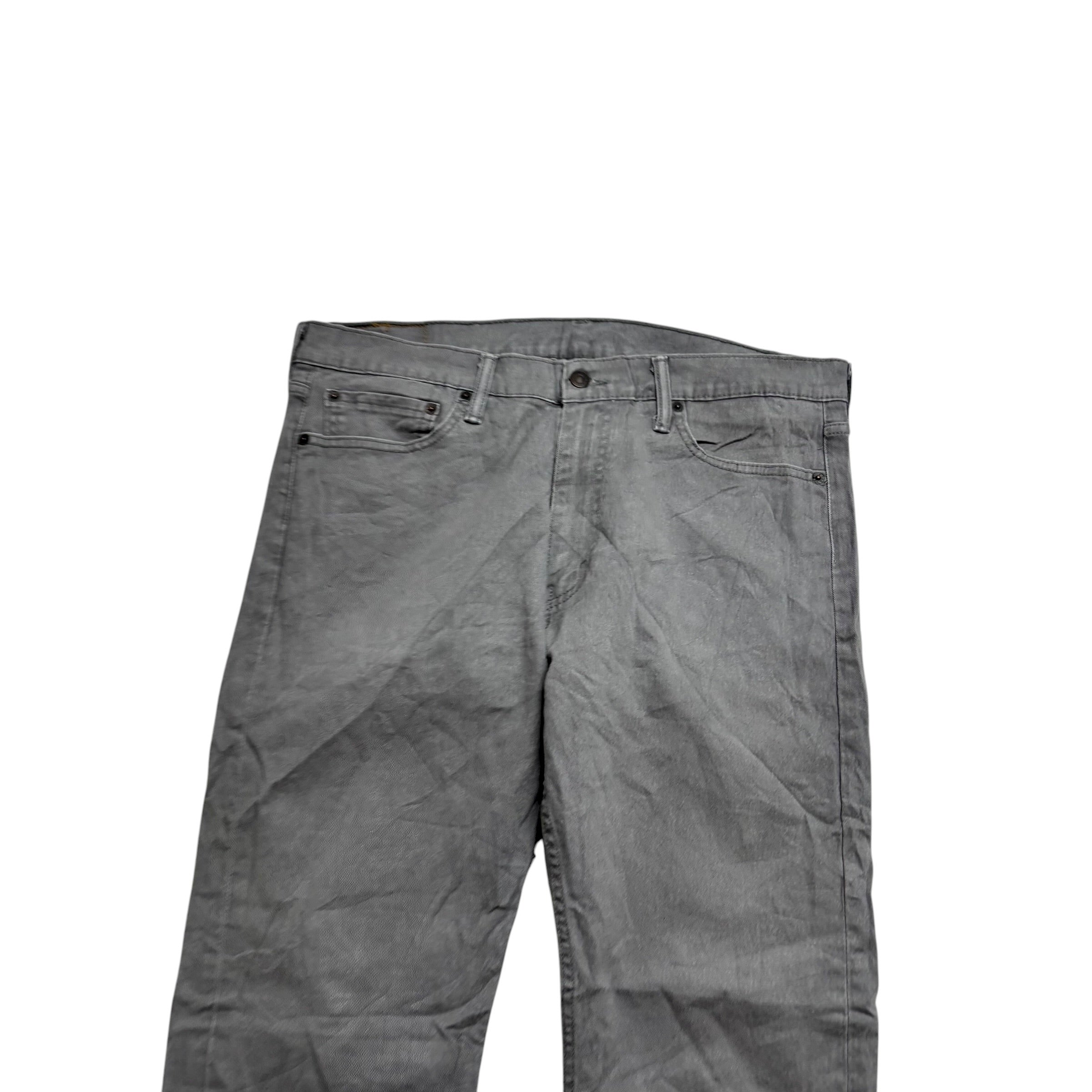 Levis 513 Jeans W36 L30 Mens Grey Slim Straight Fit Stretch Denim (E)
