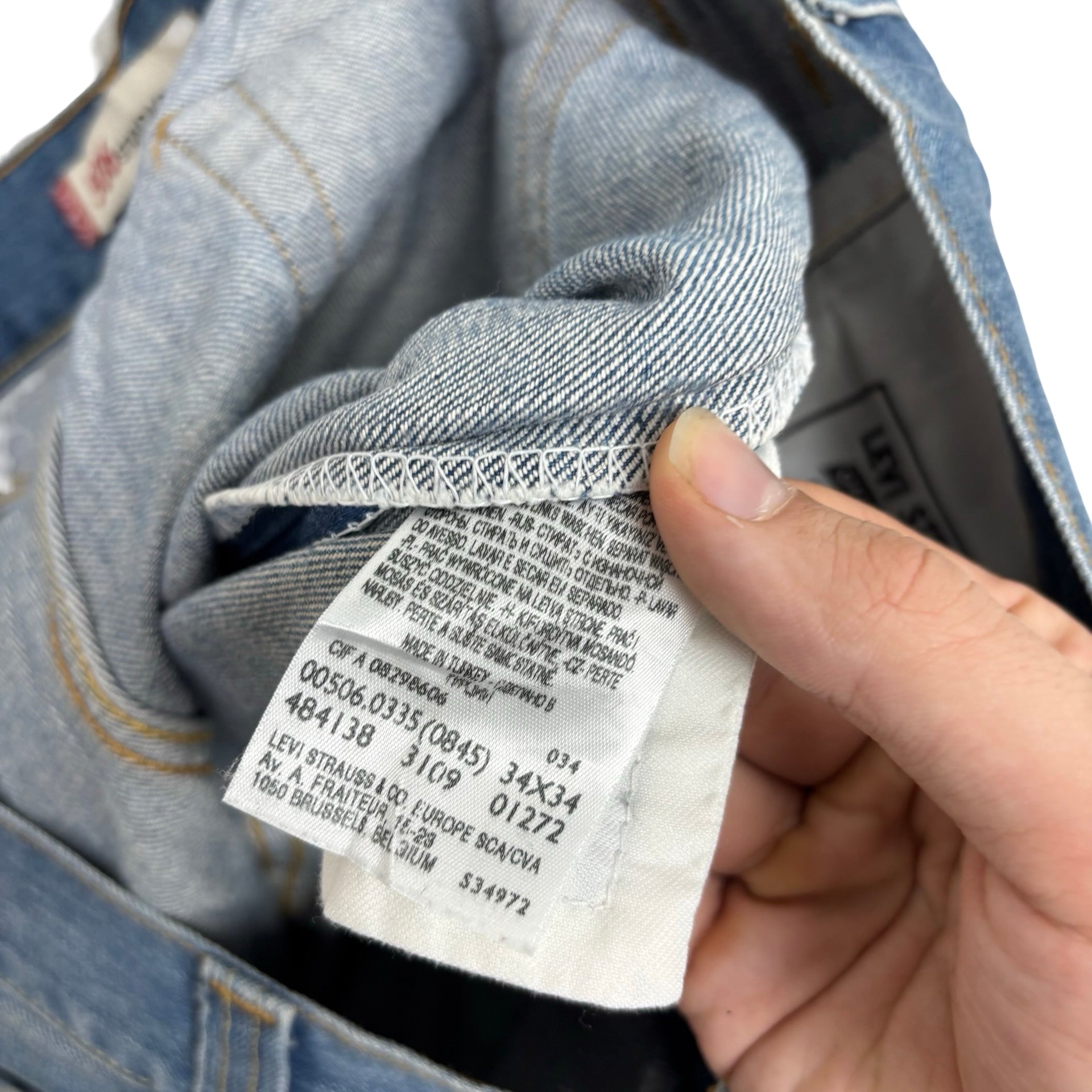 Levis 506 Jeans W36 L29 Mens Mid Blue Relaxed Straight Fit Vintage Denim (F)