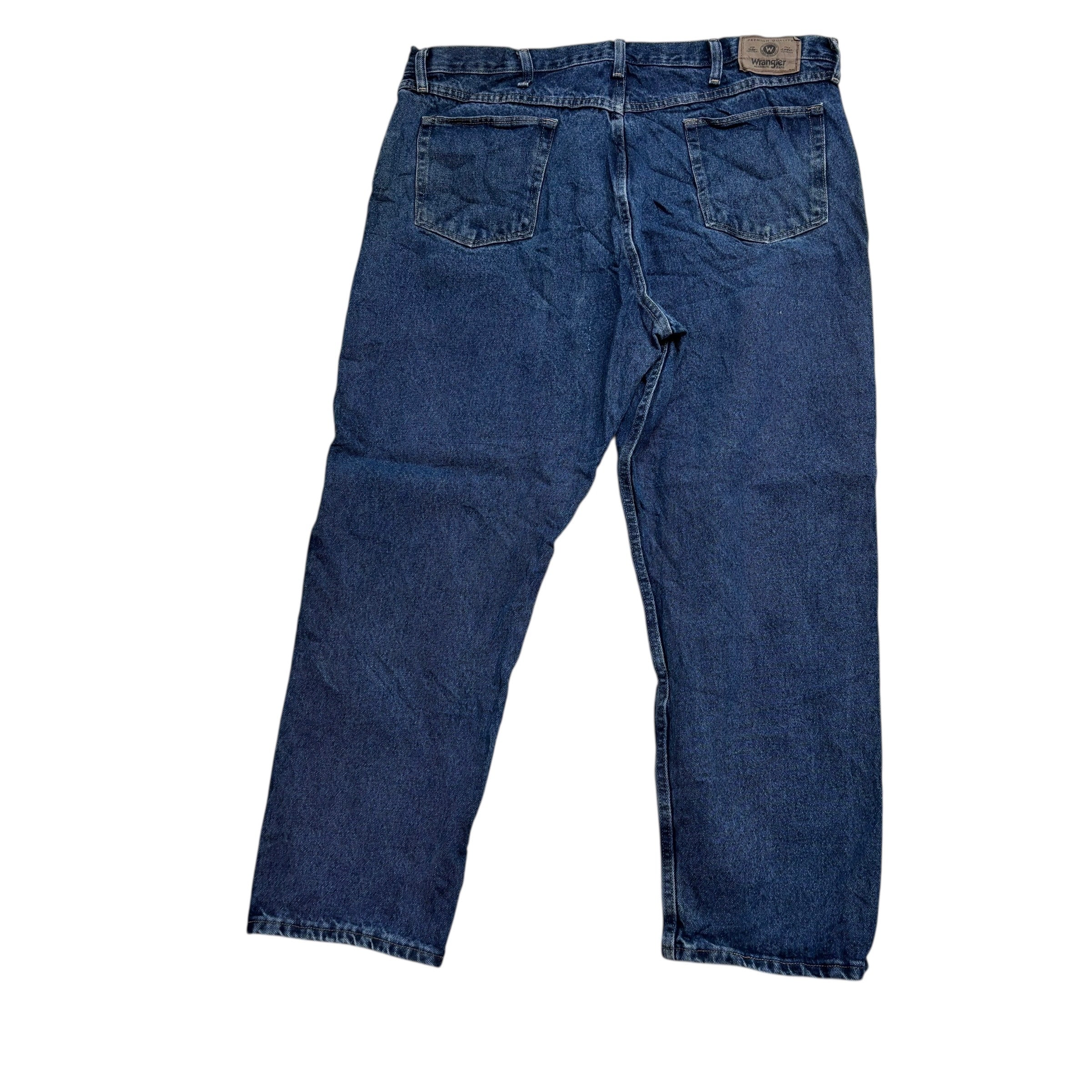 Wrangler Jeans W42 L30 Mens Mid Blue Relaxed Straight Fit Denim