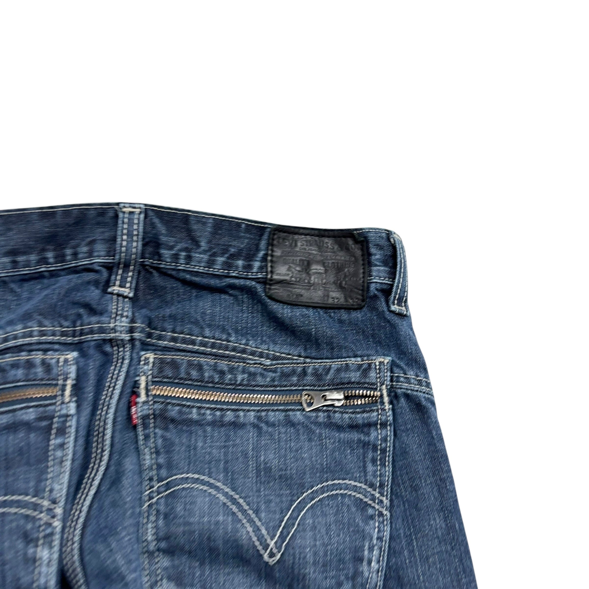 Levis 514 Jeans W32 L32 Mens Dark Blue Regular Straight Fit Vintage Denim (E)