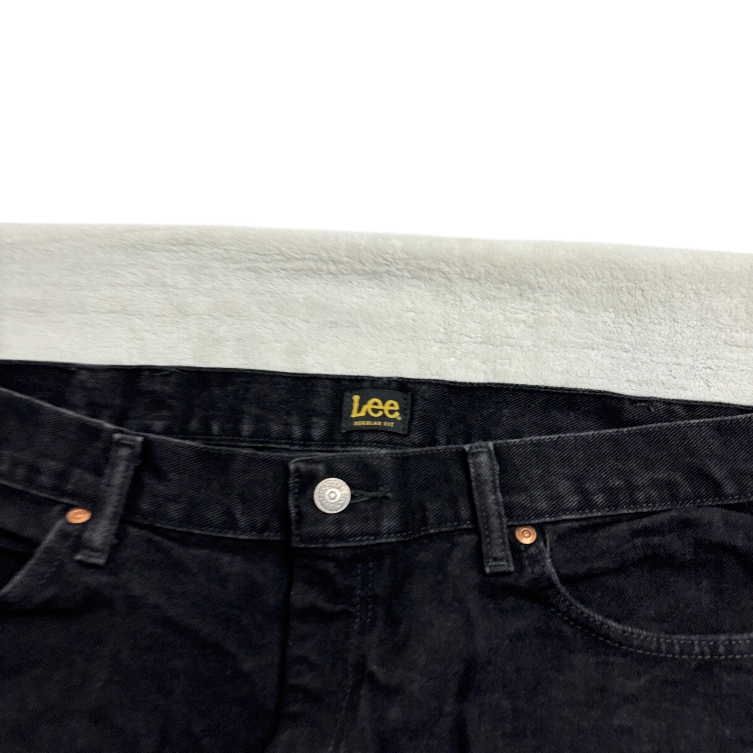 Lee Jeans W40 L30 Mens Regular Straight Fit Black Denim (E)