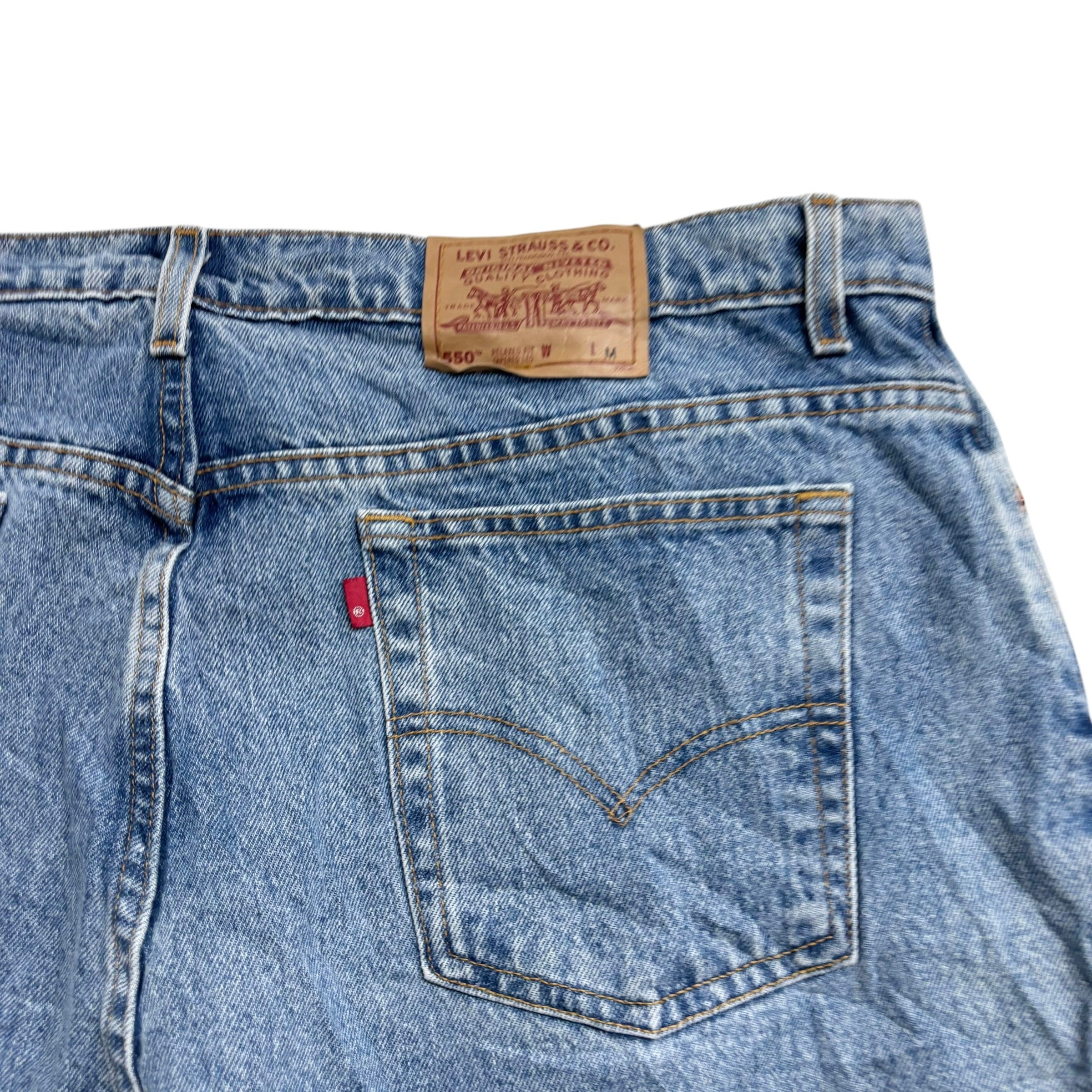 Levis 550 Jeans W40 L32 Womens Light Blue Relaxed Taper Made In USA Vintage (E)