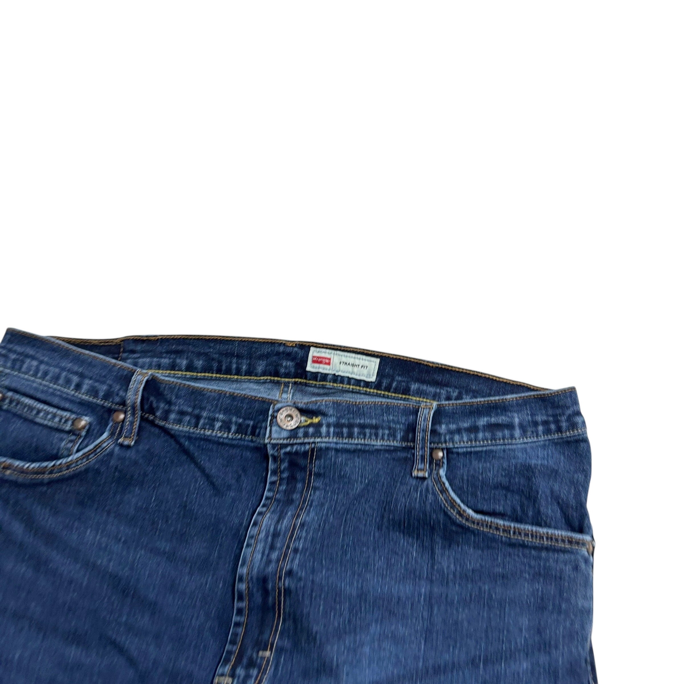 Wrangler Jeans W38 L30 Mens Dark Blue Slim Straight Fit Stretch Denim