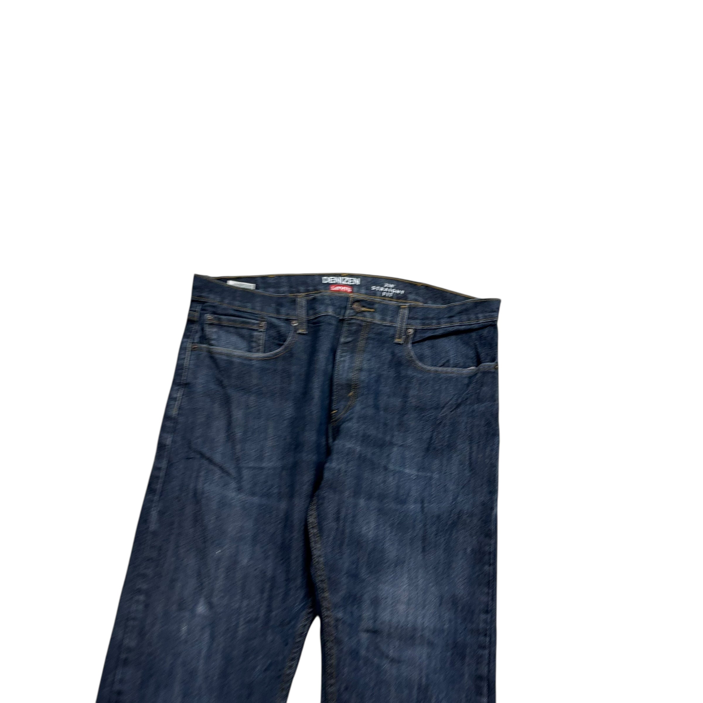 Levis Denizen Jeans W38 L30 Mens Dark Blue Regular Straight Fit Stretch Denim
