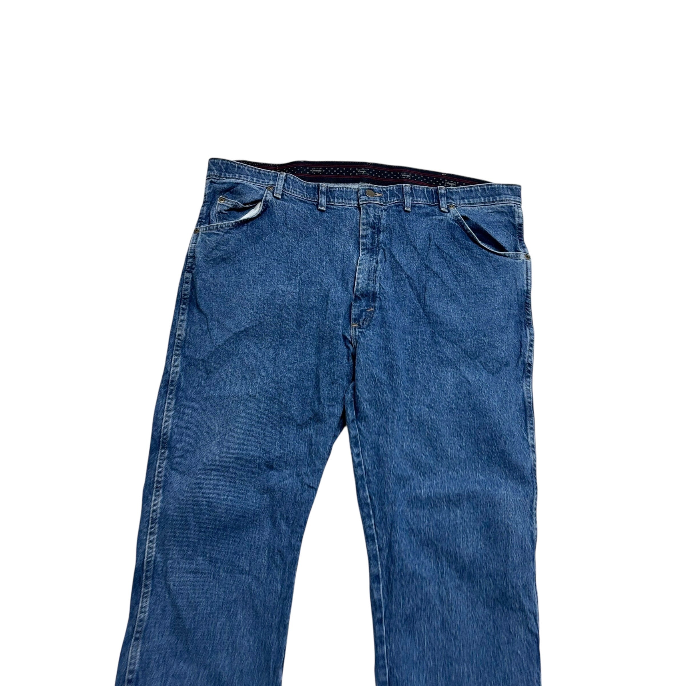 Wrangler Jeans W44 L29 Mens Mid Blue Regular Straight Fit Stretch Denim (E)