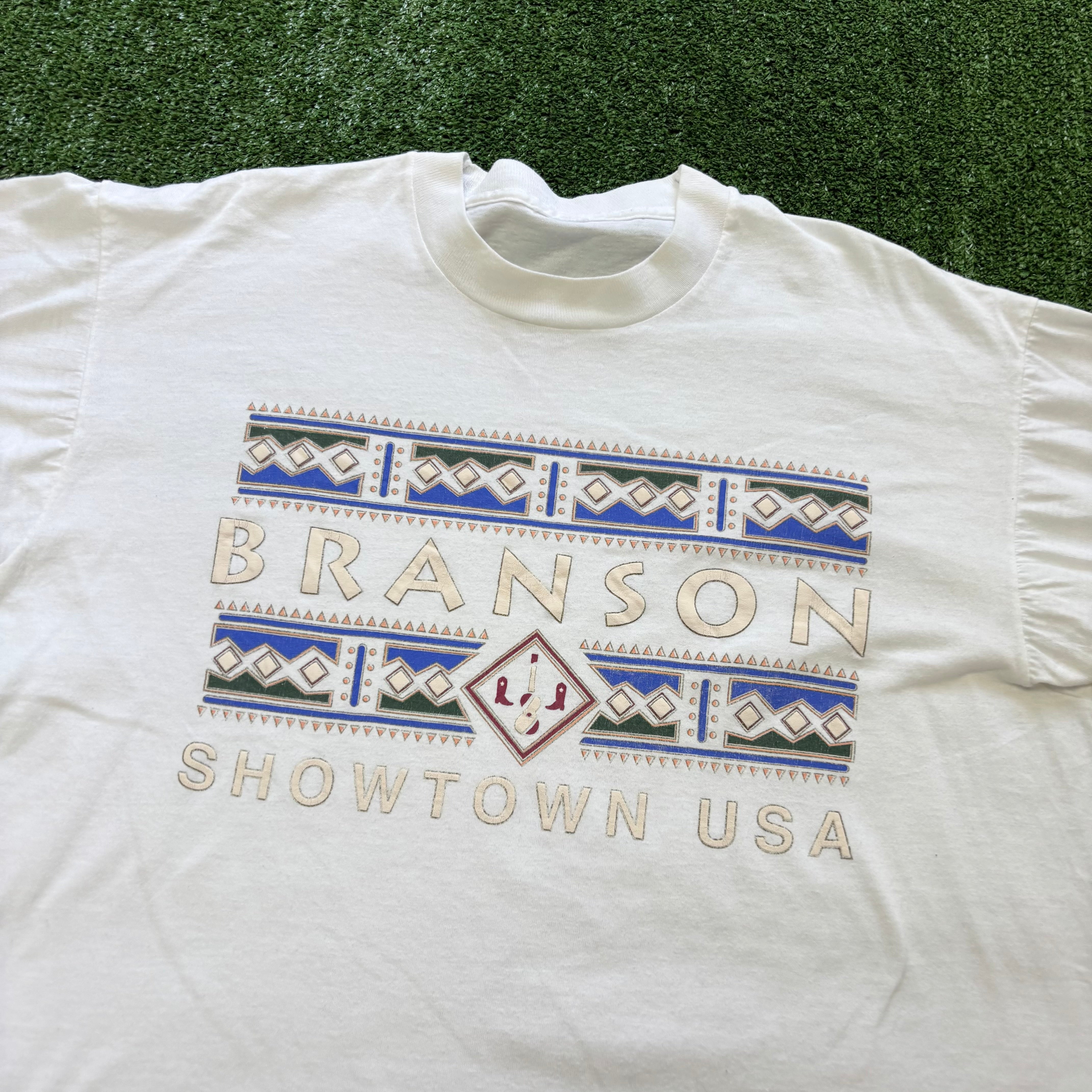 Vintage T Shirt Mens Medium White Single Stitch Graphic Print 90s USA Tourist