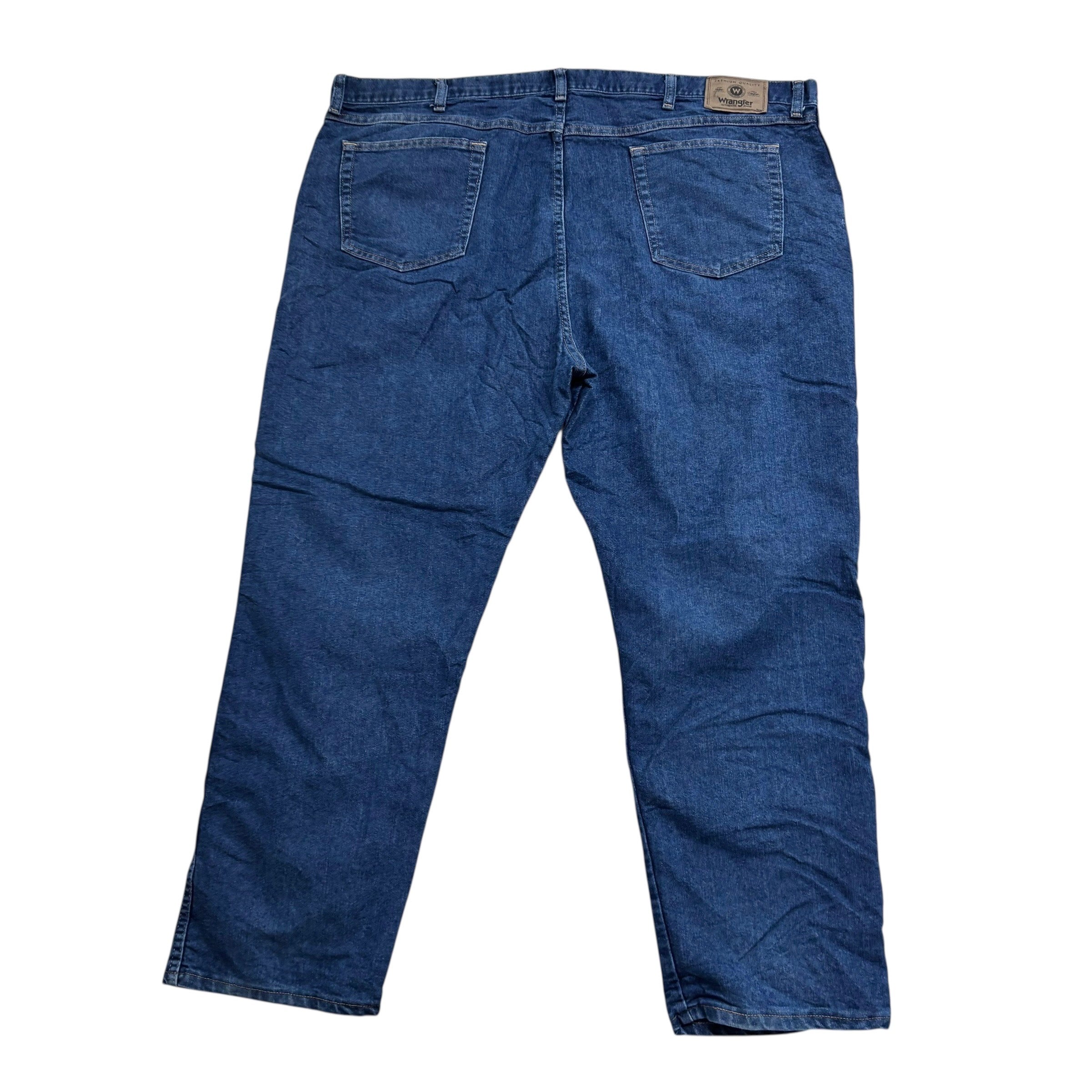 Wrangler Jeans W46 L30 Mens Dark Blue Relaxed Straight Fit Denim (E)