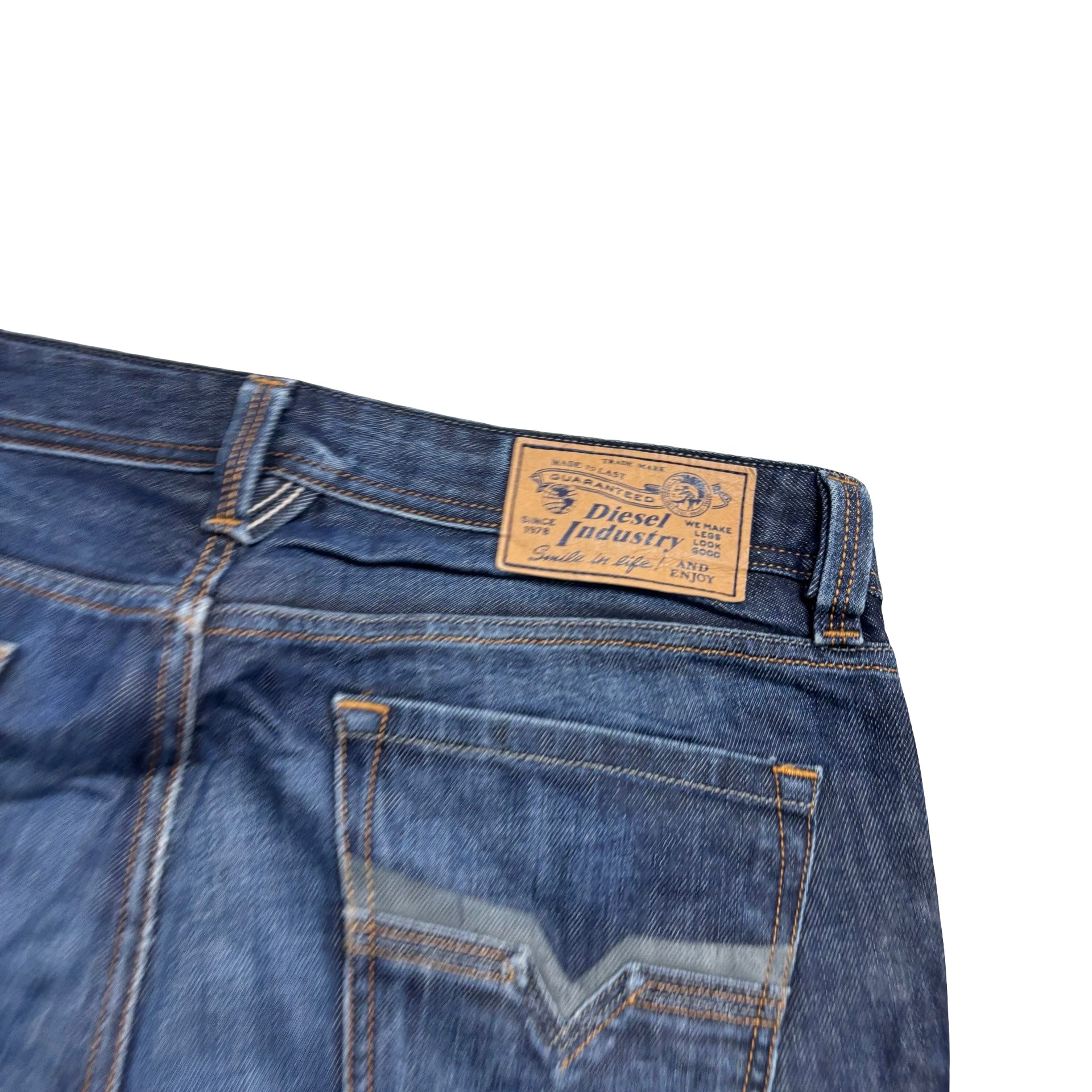 Diesel Larkee Jeans W32 L32 Mens Dark Blue Regular Straight Fit Denim (F)