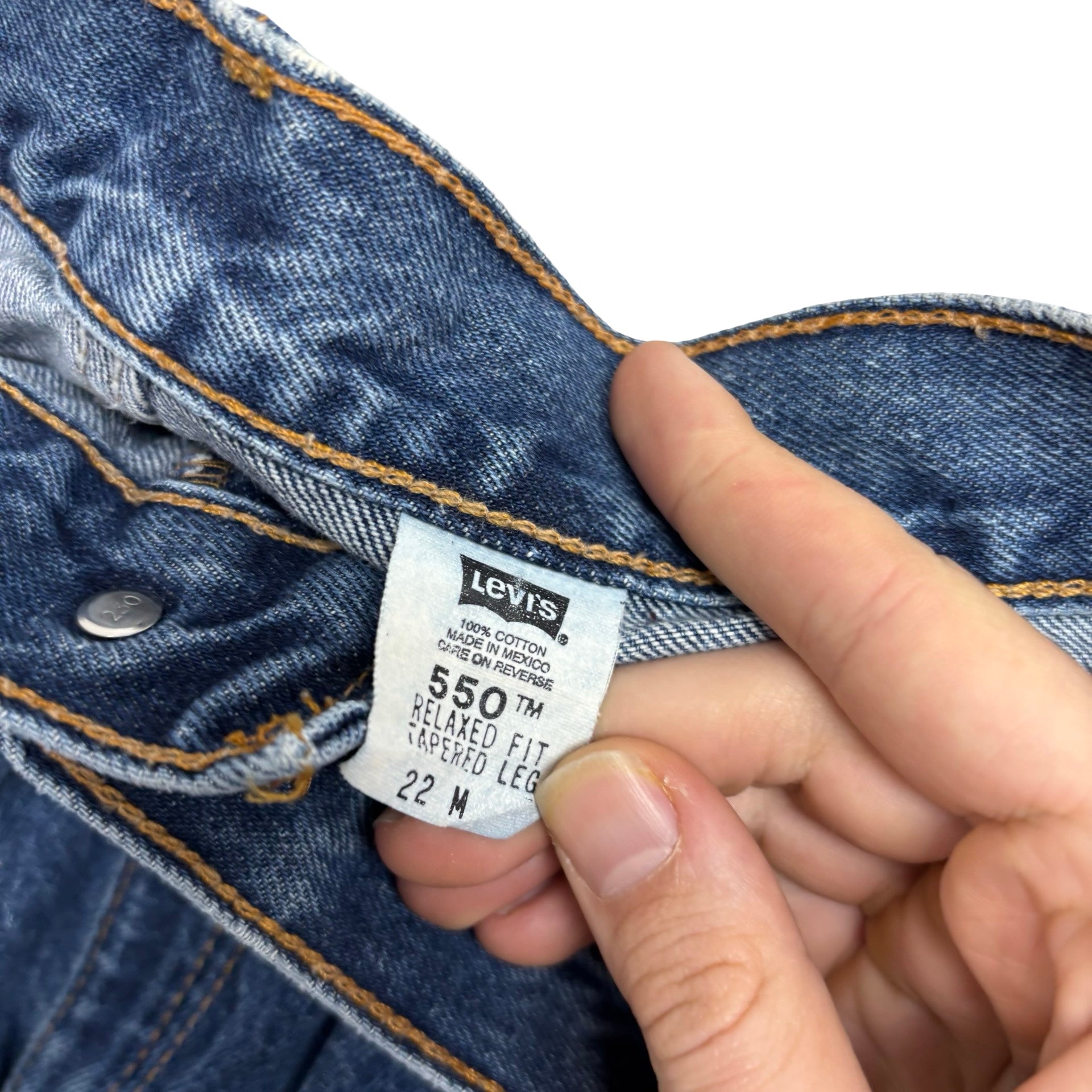 Levis 550 Jeans W40 L32 Womens Mid Blue Relaxed Tapered Fit Denim (E)