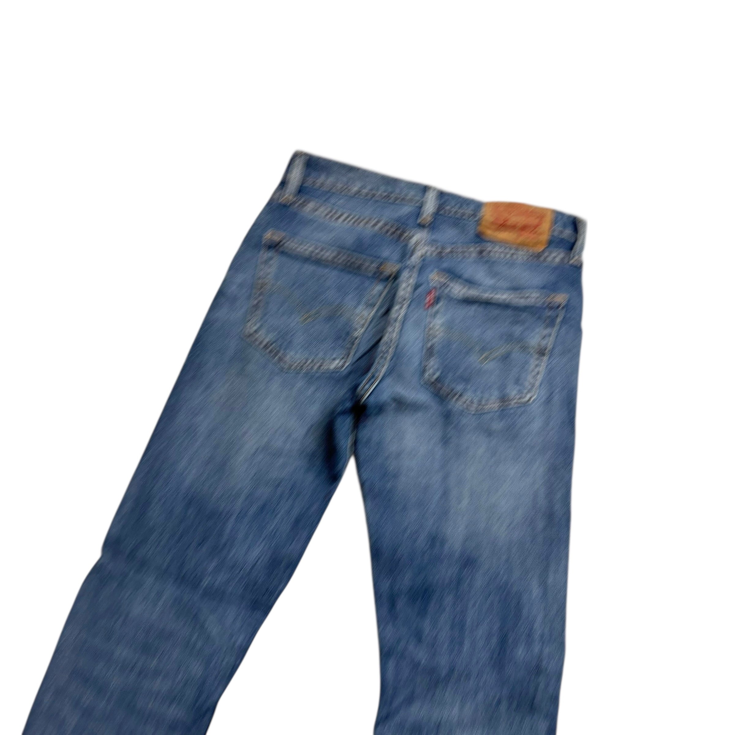 Levis 512 Jeans W28 L32 Mens Mid Blue Slim Tapered Fit Stretch Distressed