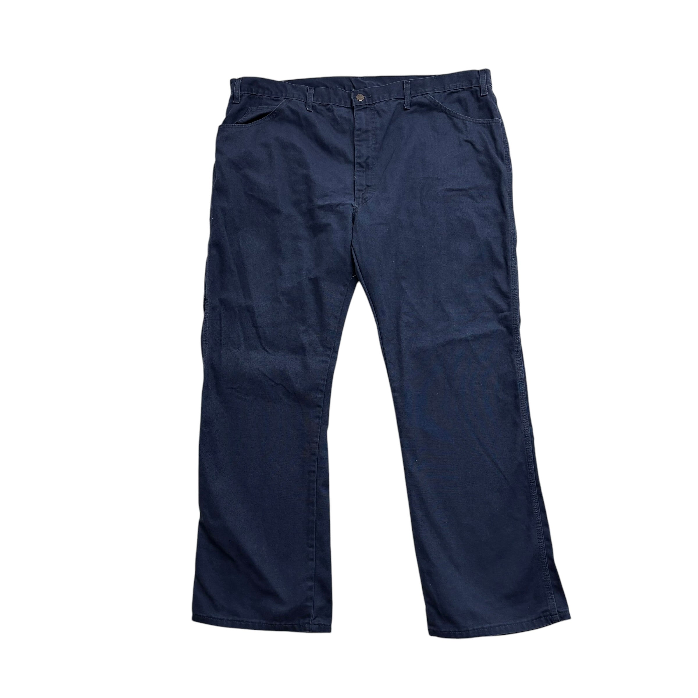 Dickies Carpenter Pants W44 L32 Mens Navy Blue Relaxed Straight Fit Trousers (E)