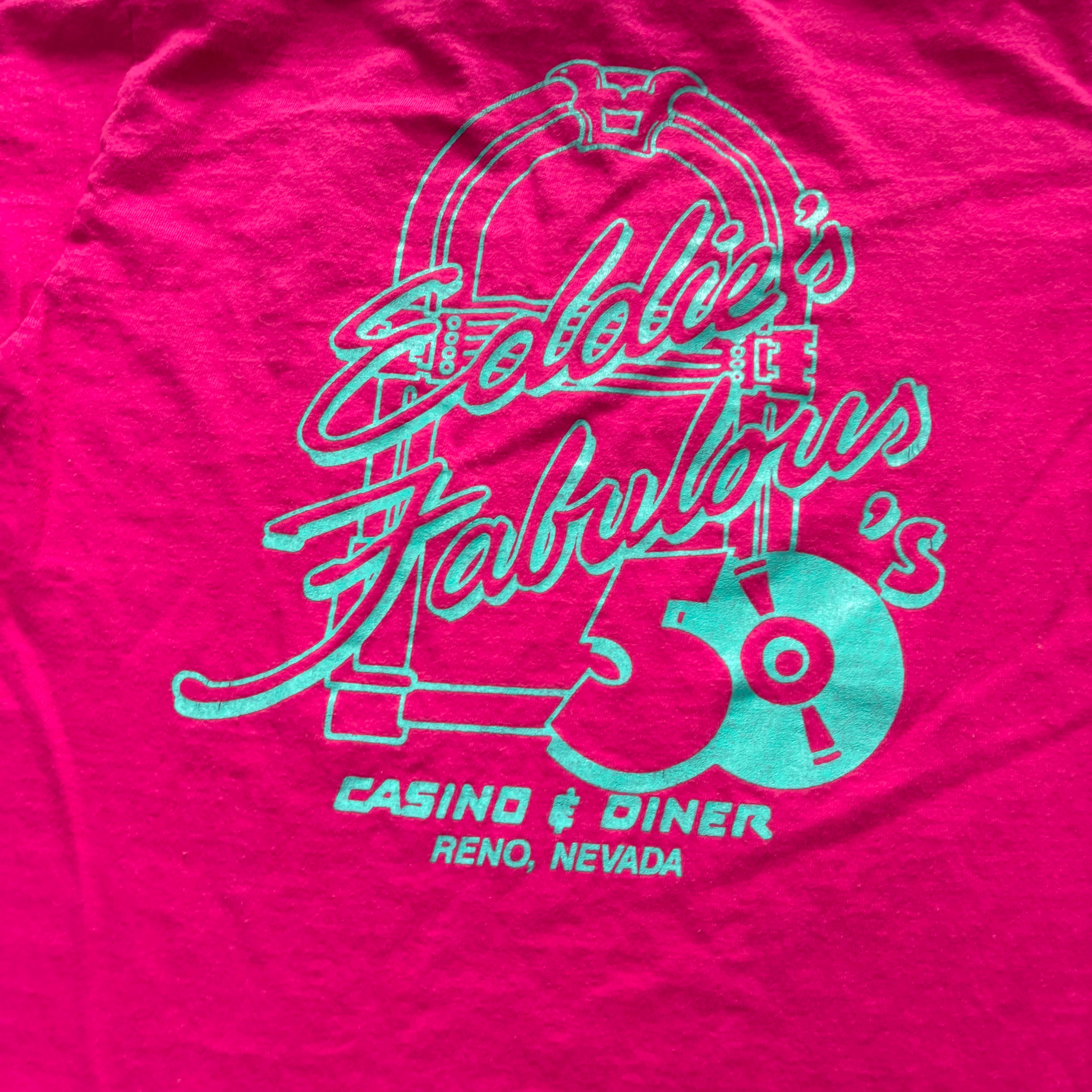 Vintage T Shirt Mens Small Pink Single Stitch Graphic Print 90s
