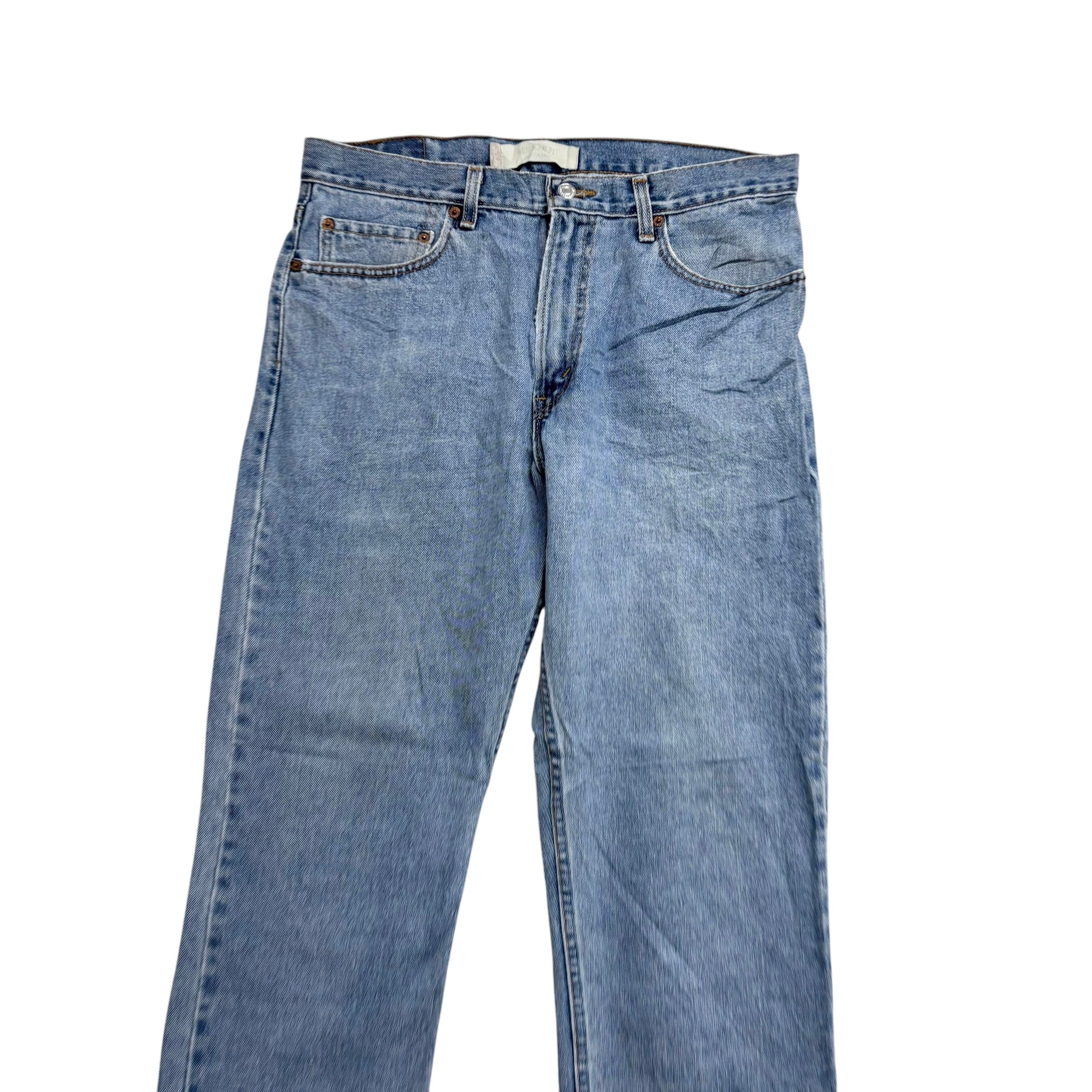 Levis 505 Jeans W34 L30 Mens Light Blue Regular Straight Fit Vintage Denim