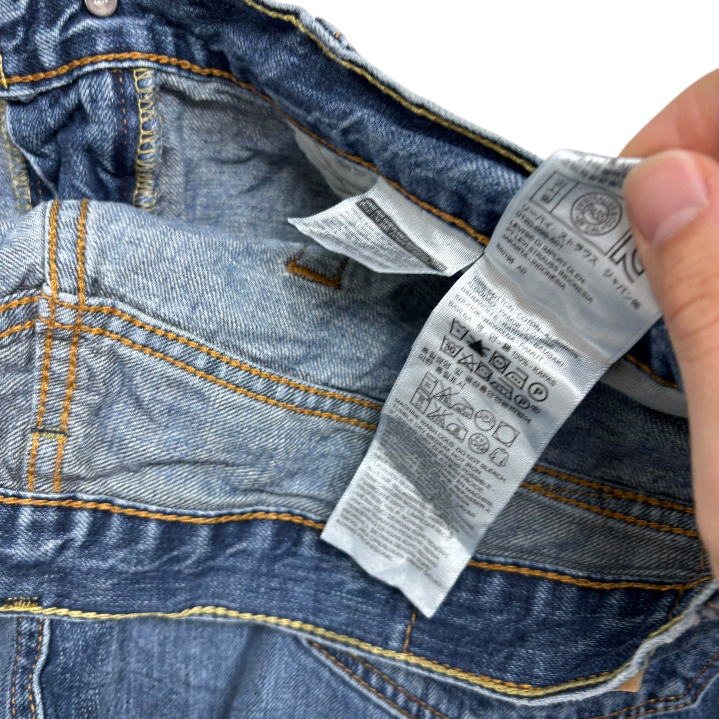 Levis 505 Jeans W36 L32 Mens Mid Blue Regular Straight Fit Denim