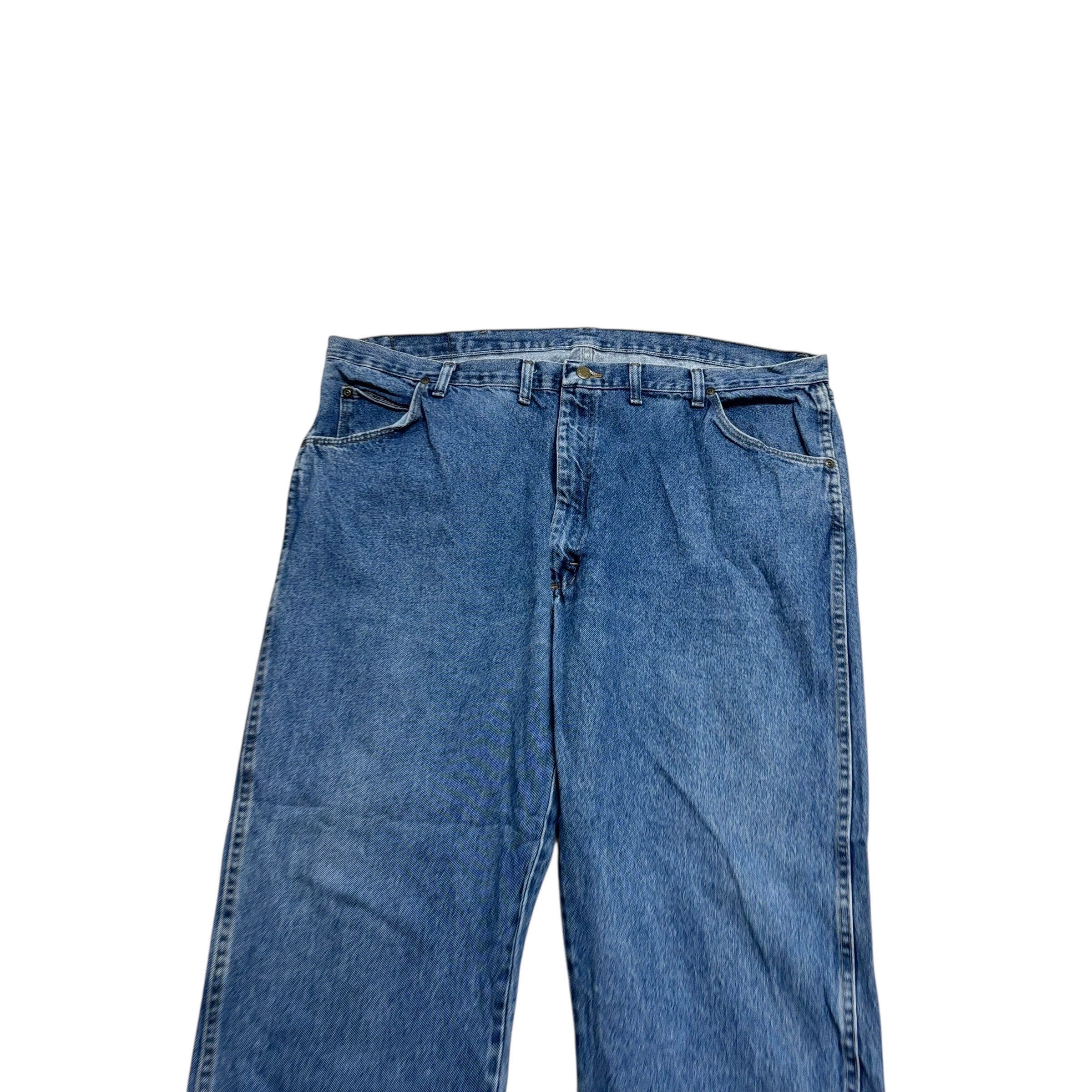 Wrangler Jeans W44 L30 Mens Mid Blue Regular Straight Fit Vintage Denim (E)